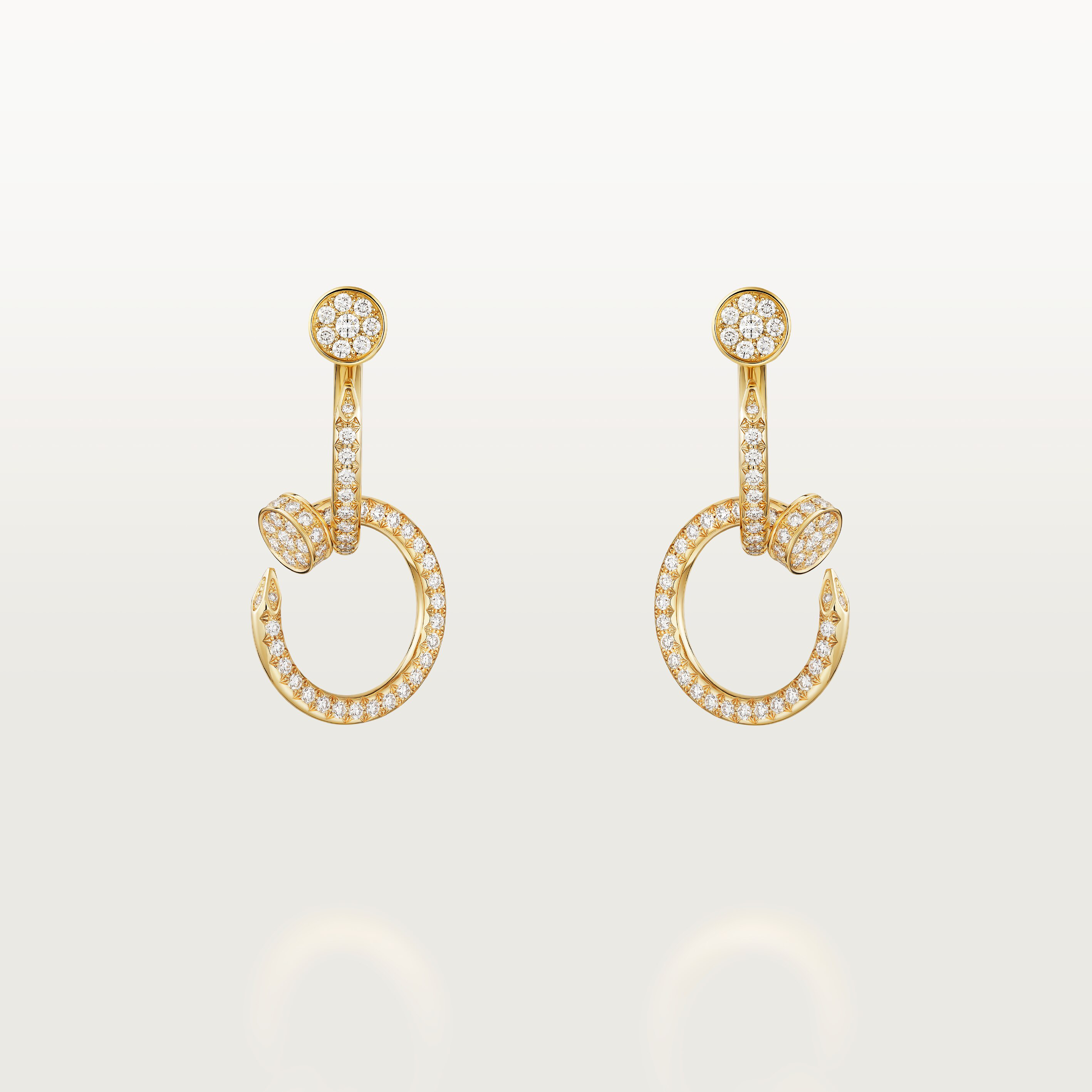 Juste un Clou earrings, double, paved