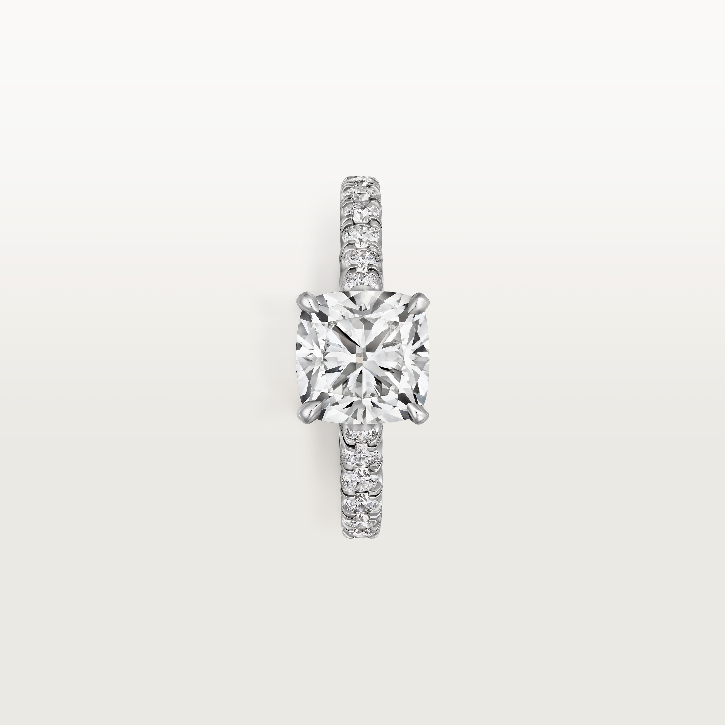 1895 solitaire, cushion-cut diamond, paved , image 7