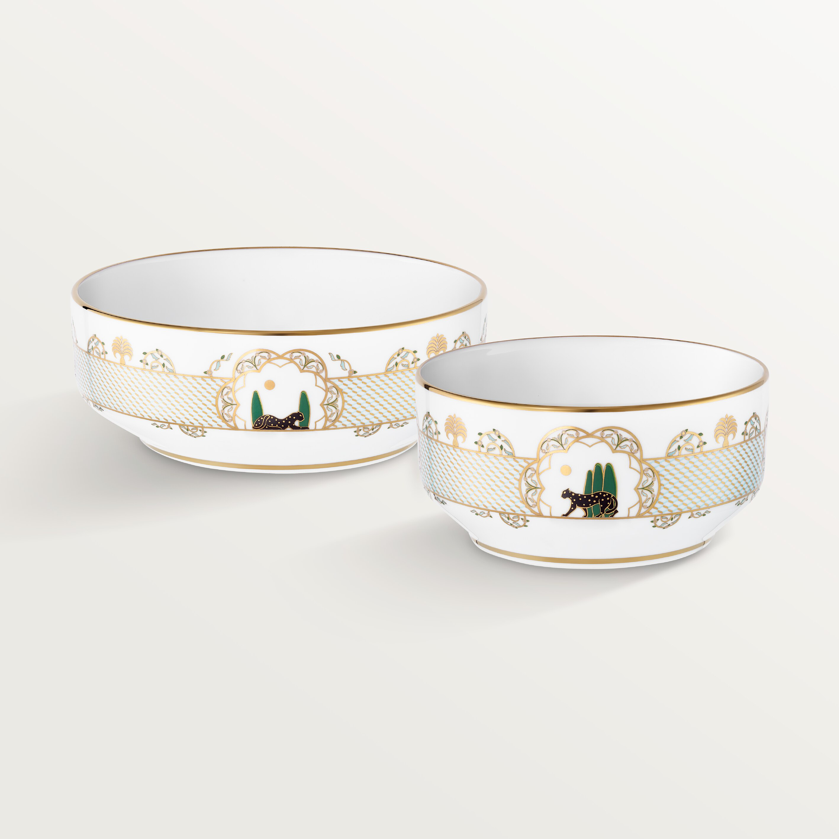 Set of two Panth&egrave;re de Cartier bowls