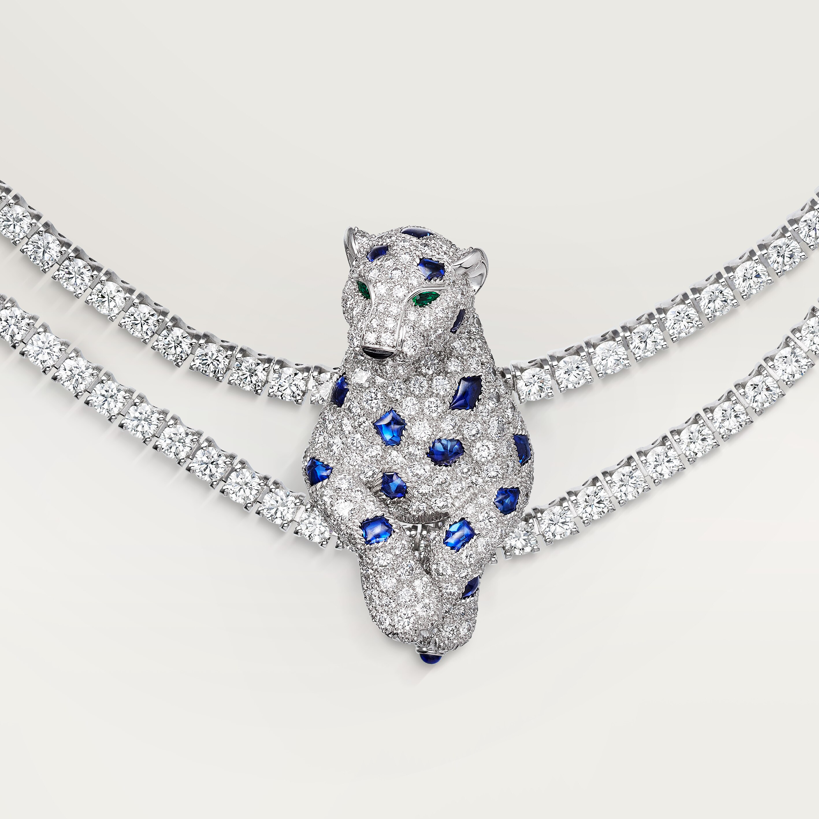 Panth&egrave;re de Cartier necklace, sapphire, multi-wear, paved , image 3