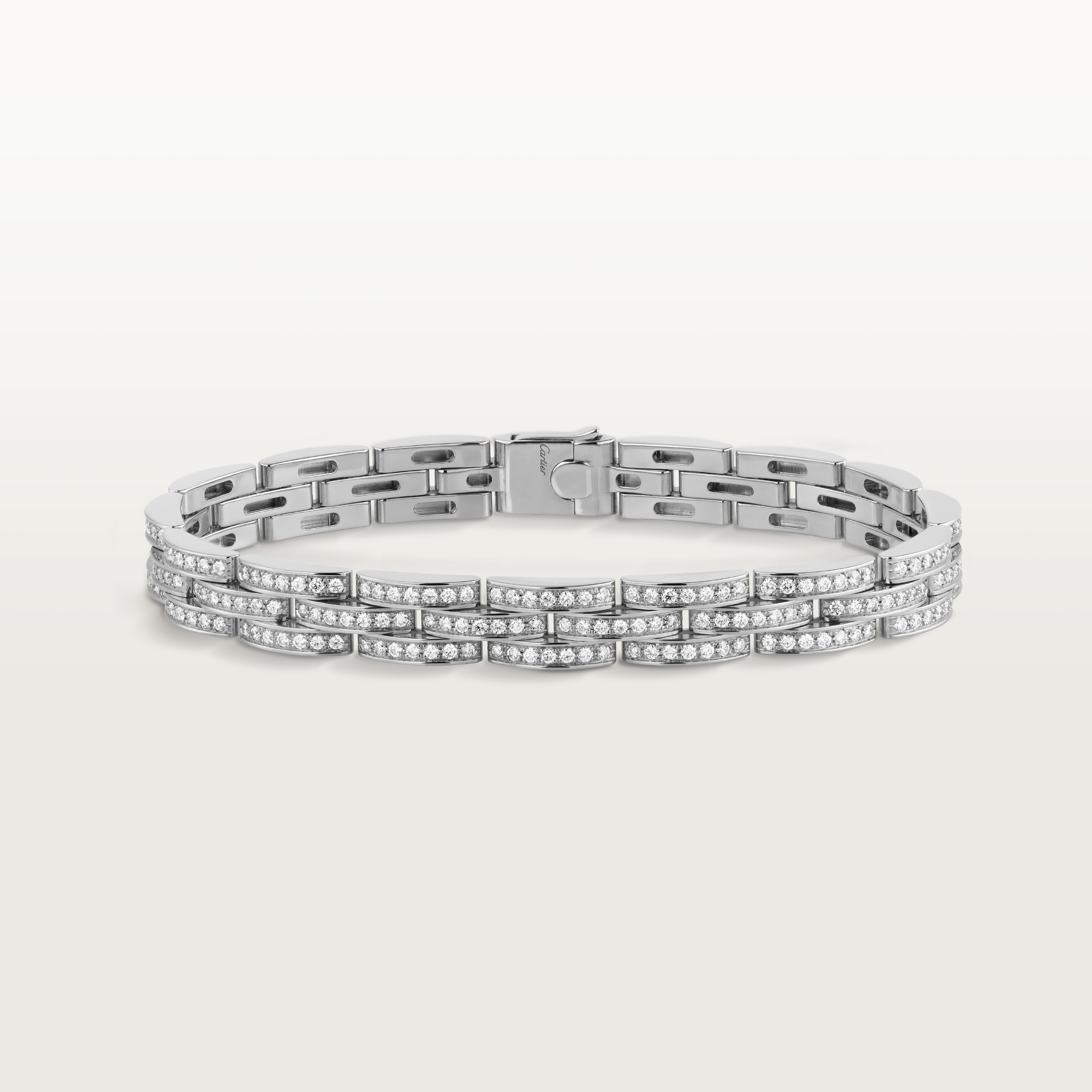 Maillon Panth&egrave;re bracelet, triple row, paved 