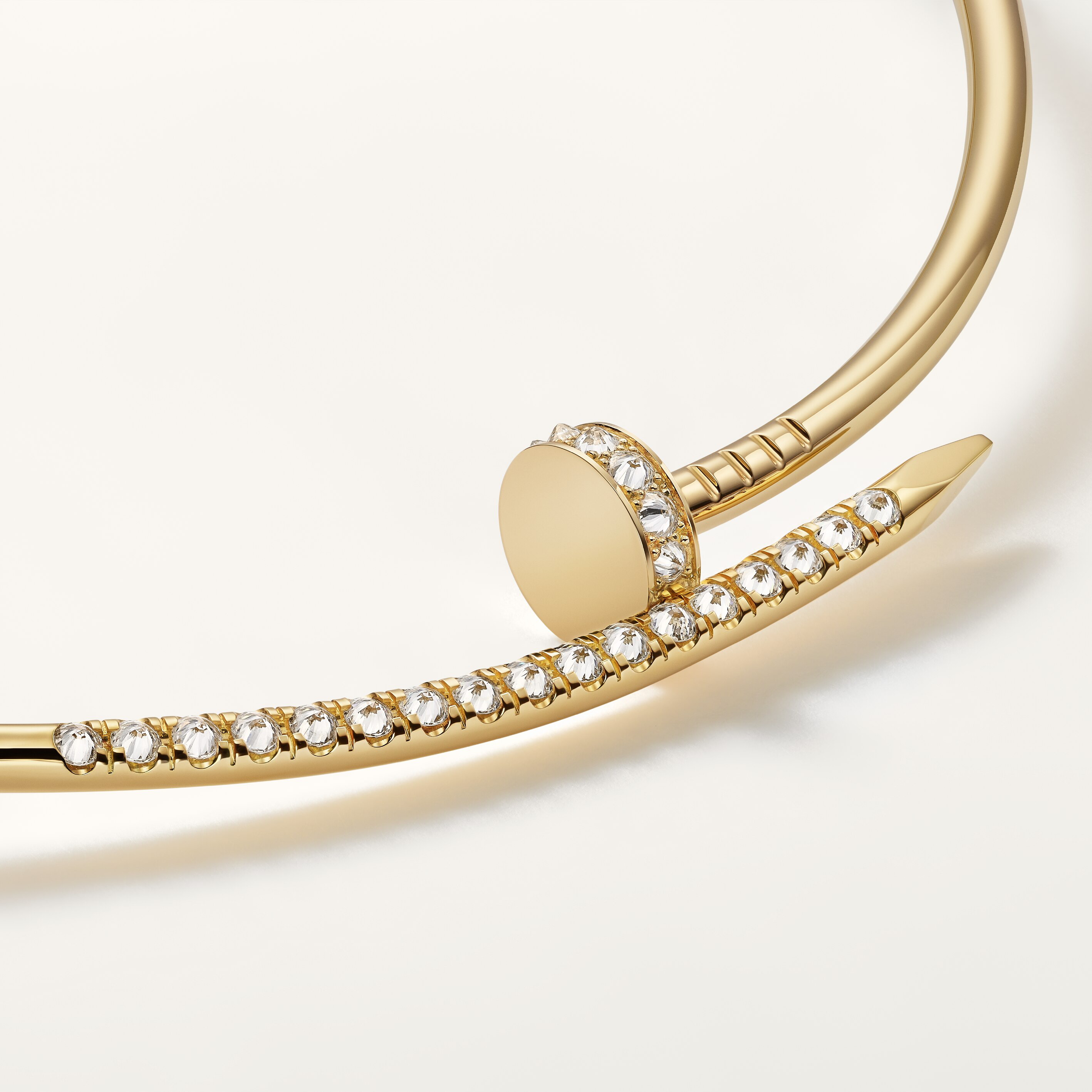 Juste un Clou torque necklace, small model, reverse-set diamonds, image 5