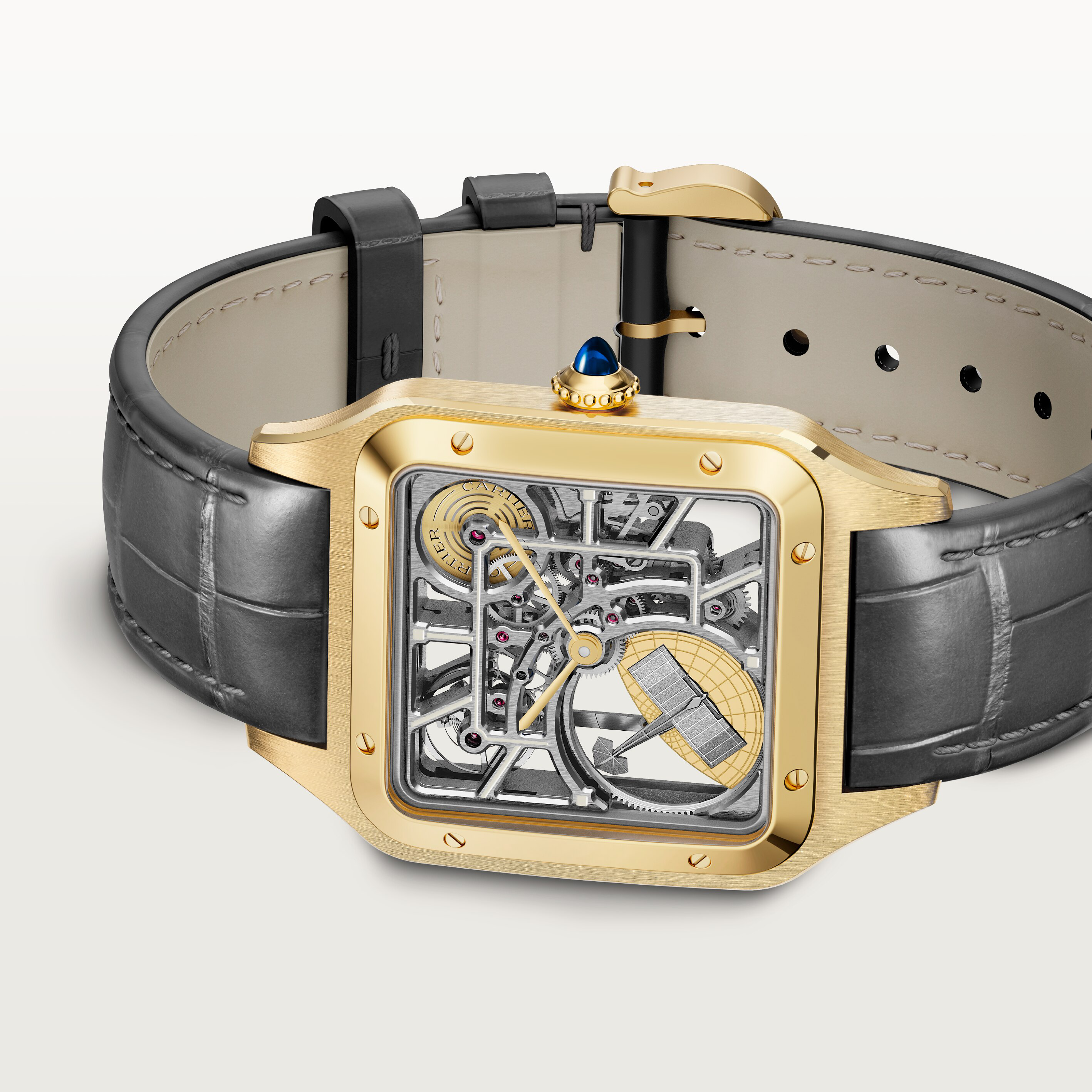 Santos-Dumont skeleton watch equipped with a micro-rotor, image 7