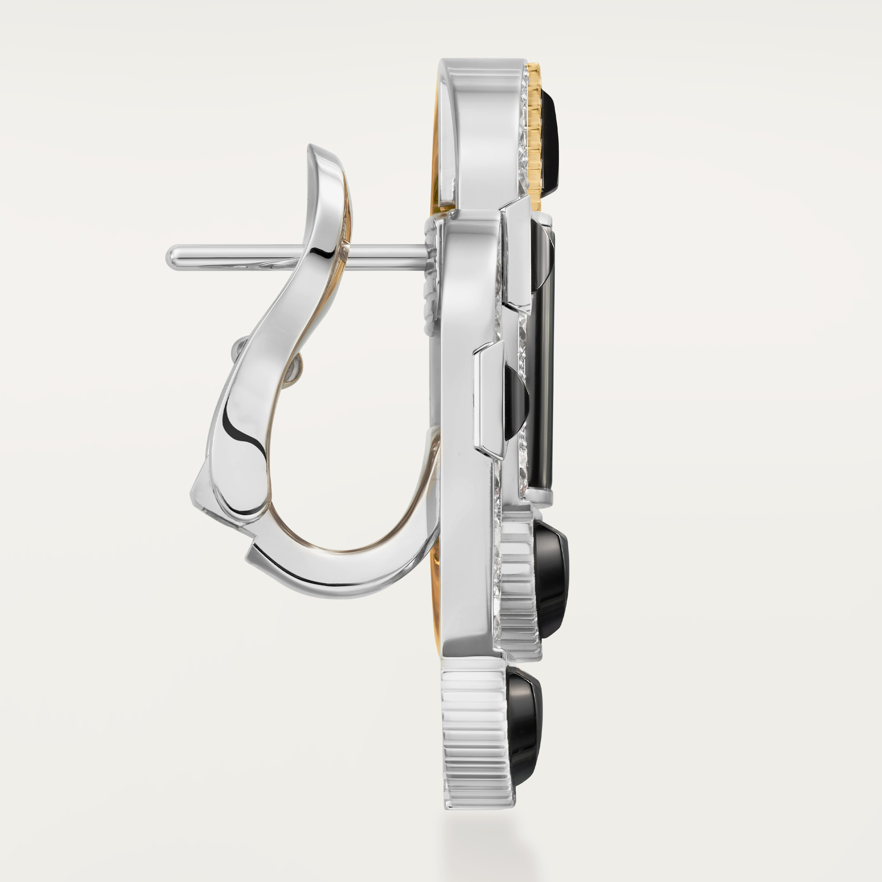 &nbsp;Geometry & Contrastes earrings, onyx, paved, image 6