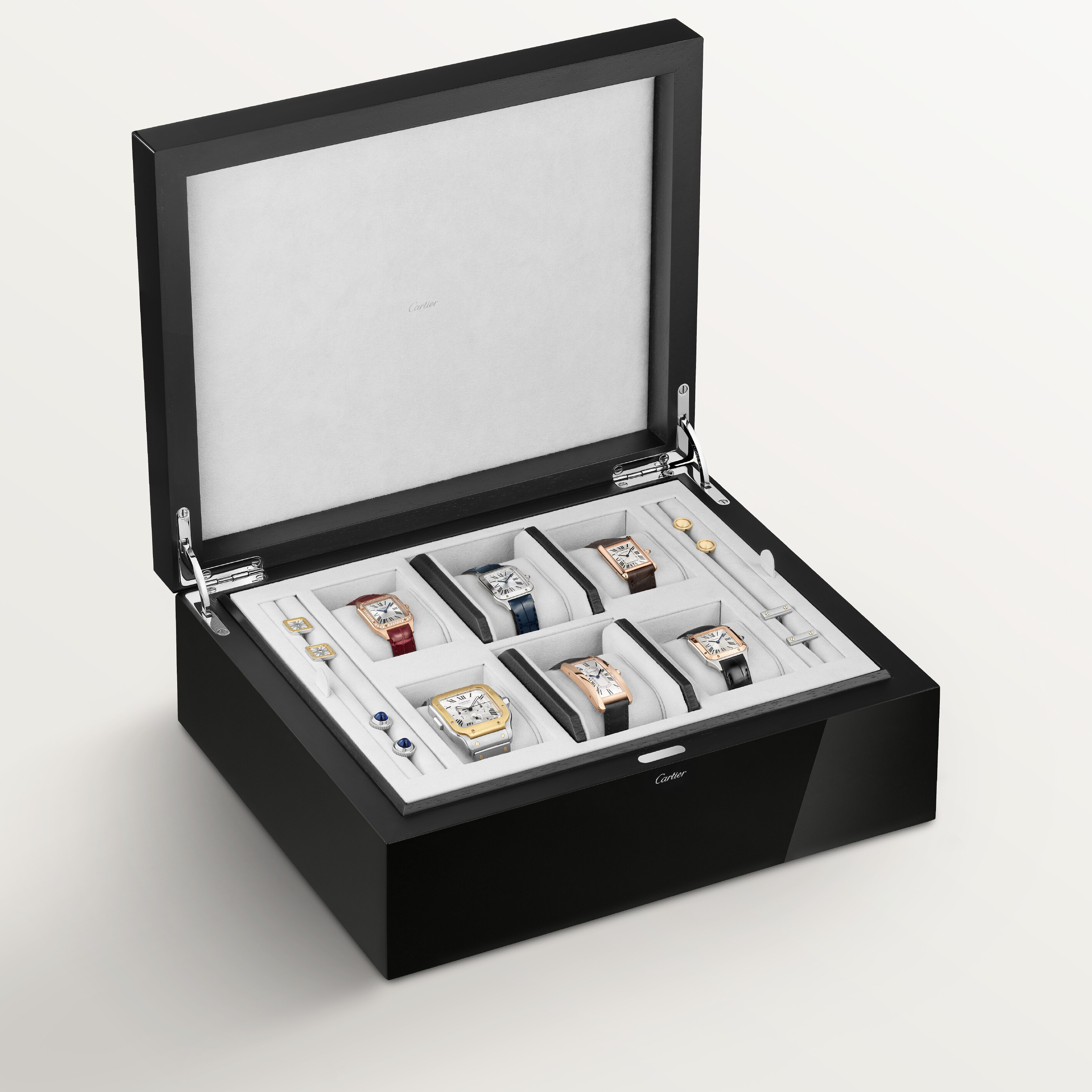 Santos de Cartier six watch and cufflink box, image 6