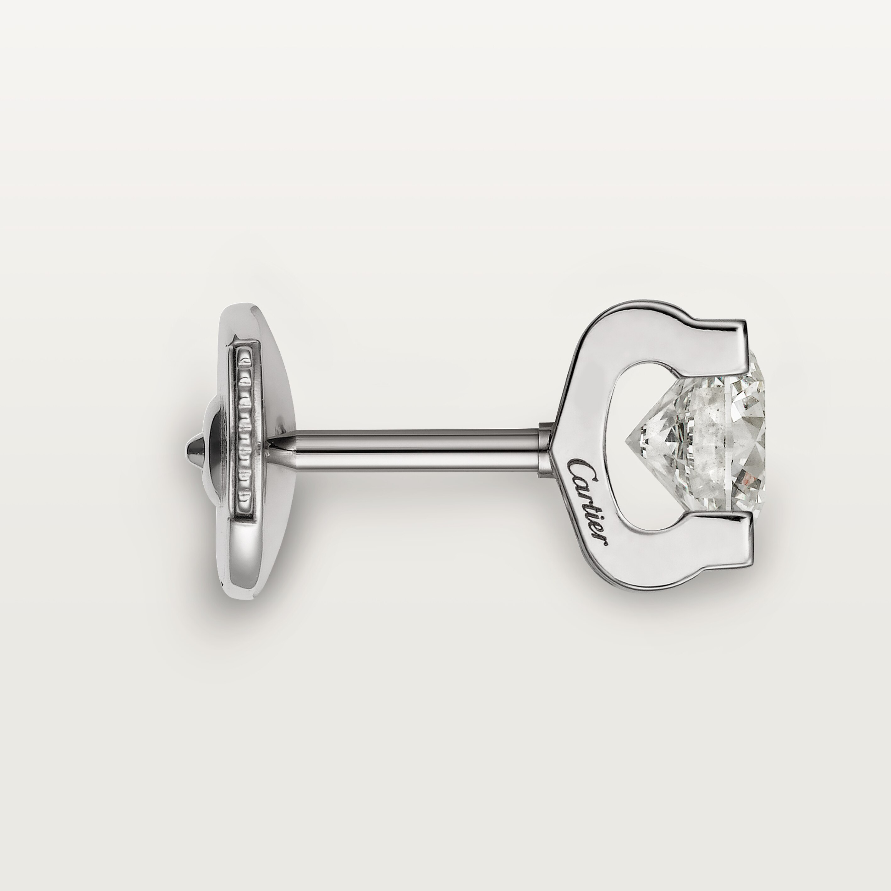C de Cartier stud earrings, 2 brilliant-cut diamonds 