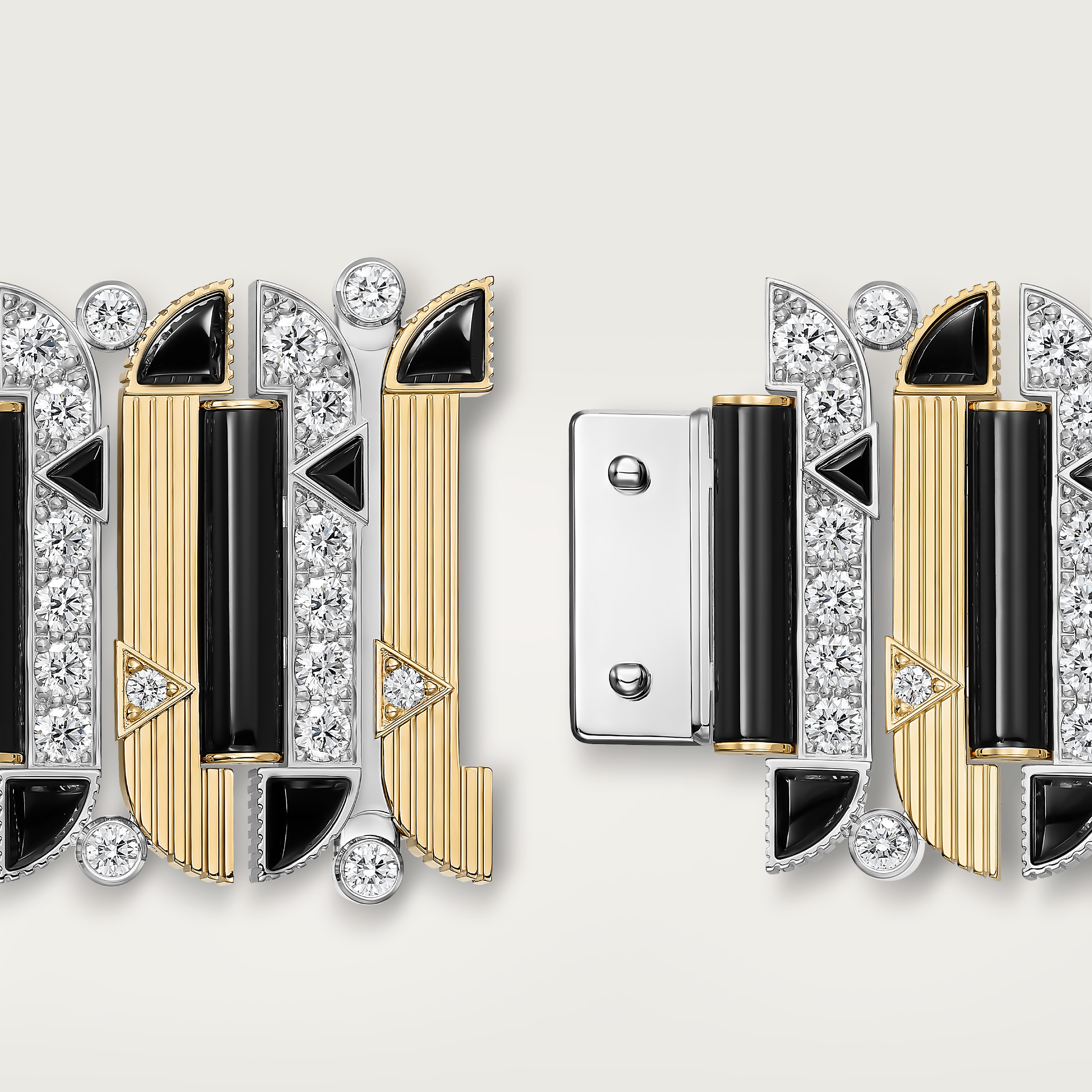 &nbsp;Geometry & Contrastes bracelet, onyx, paved, image 6