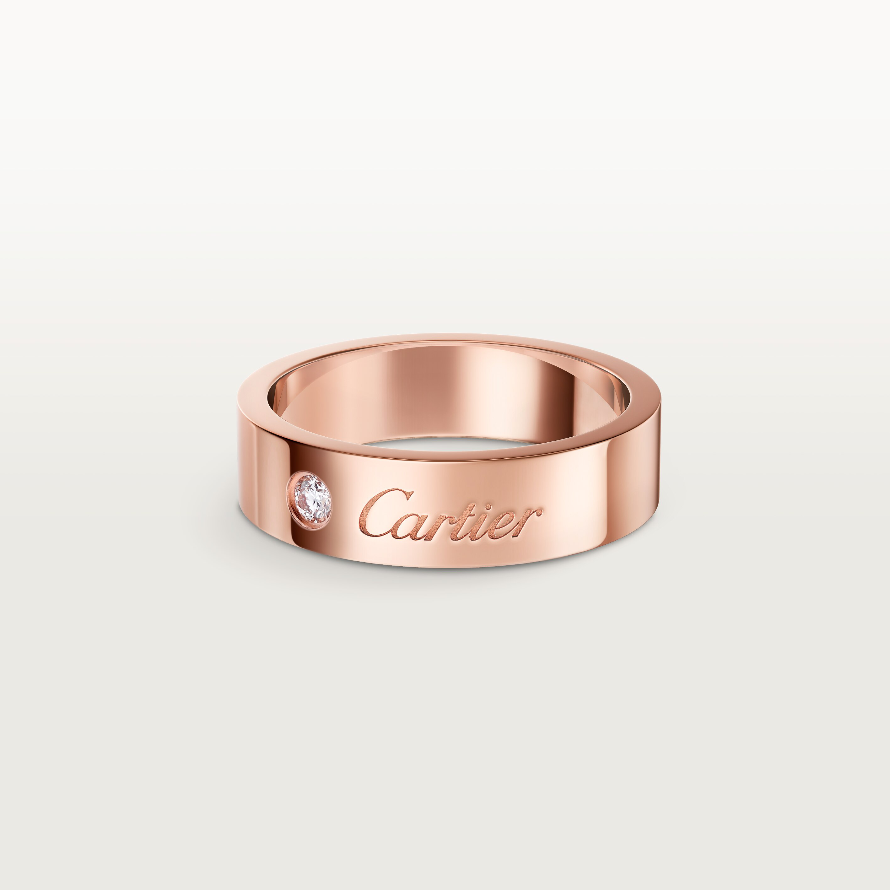 C de Cartier wedding ring, 5 mm width, 1 diamond