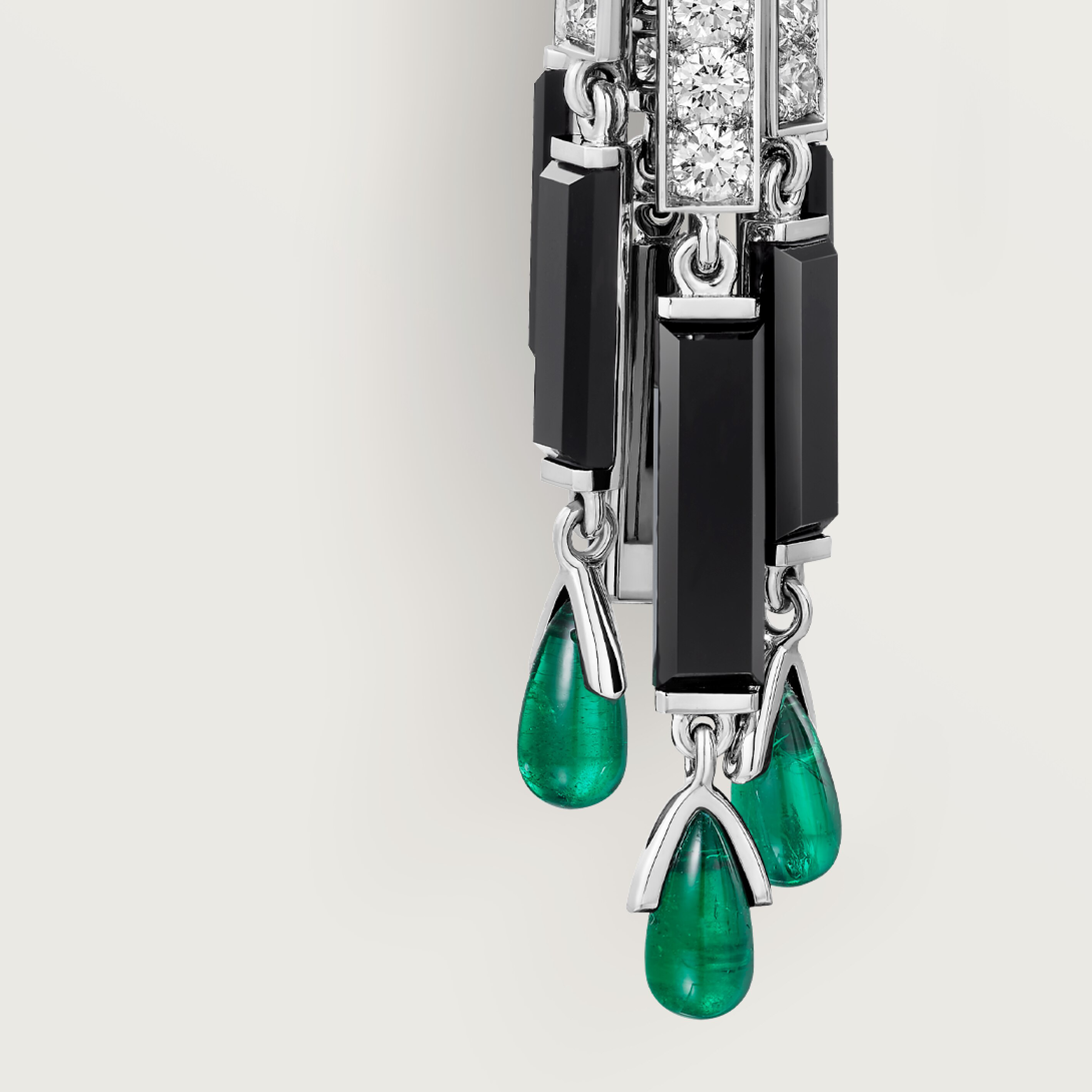 Panth&egrave;re de Cartier earrings, emeralds, paved
