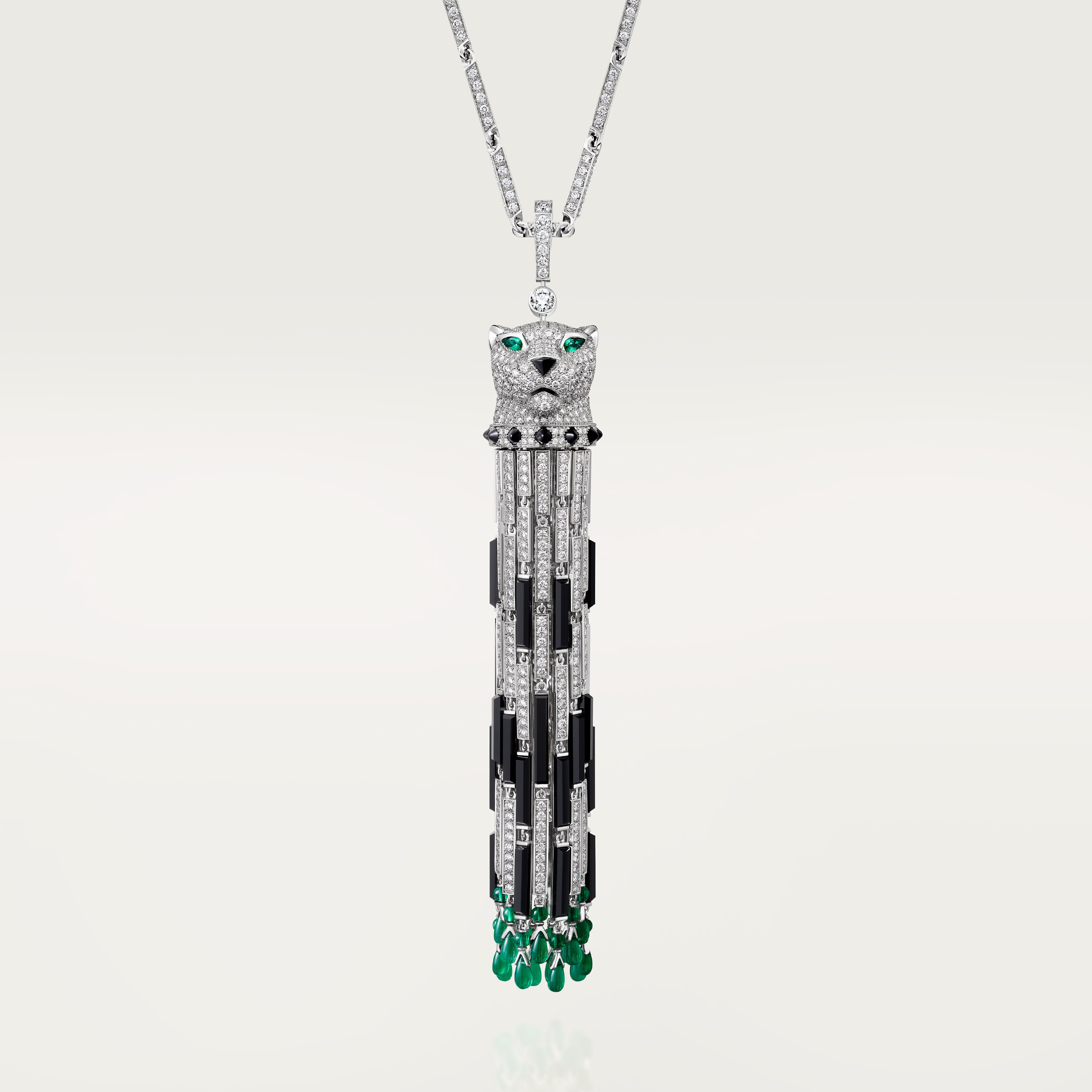 Panth&egrave;re de Cartier long necklace, emerald, multi-wear, large model, paved , image 5