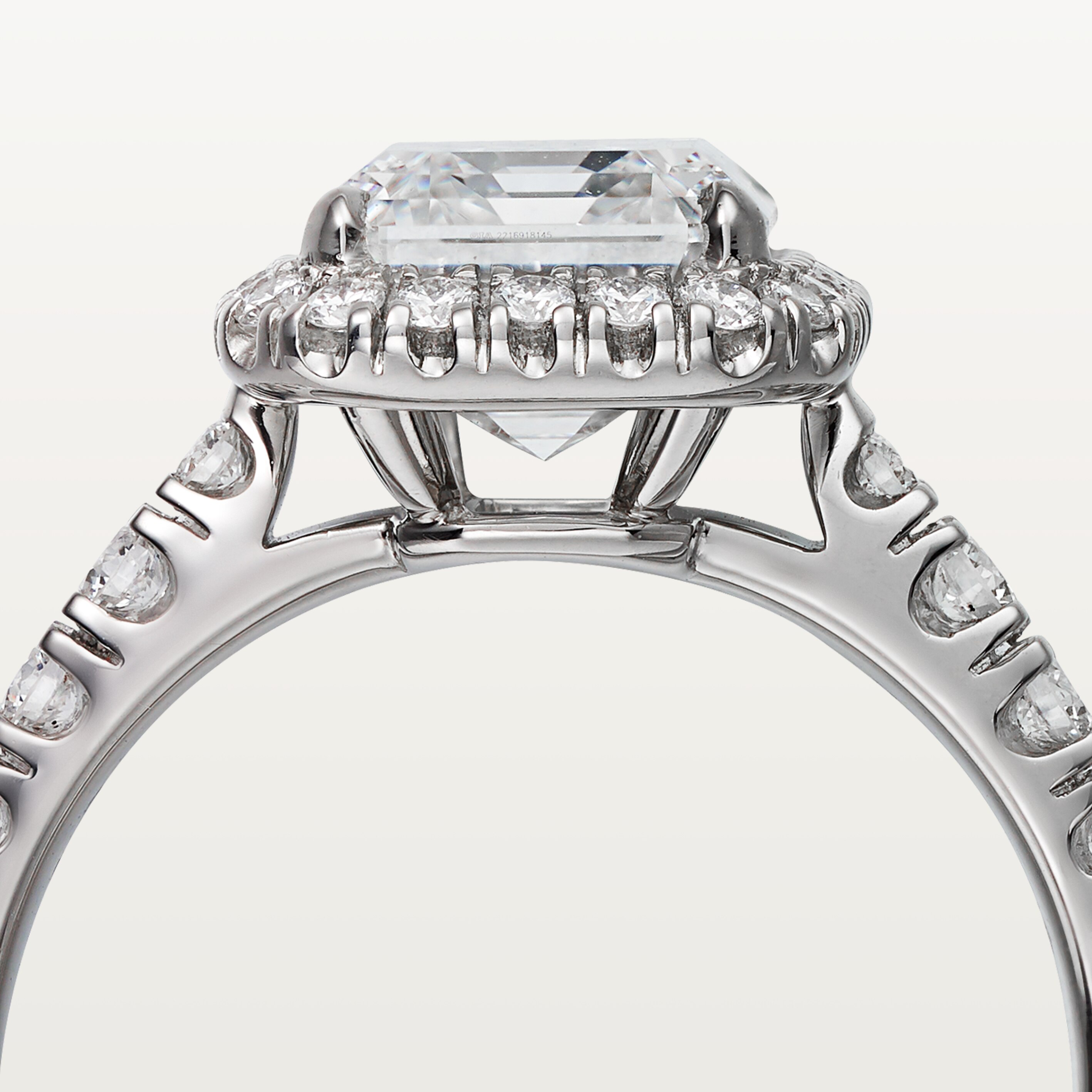 Cartier Destin&eacute;e solitaire, emerald-cut diamond, paved 