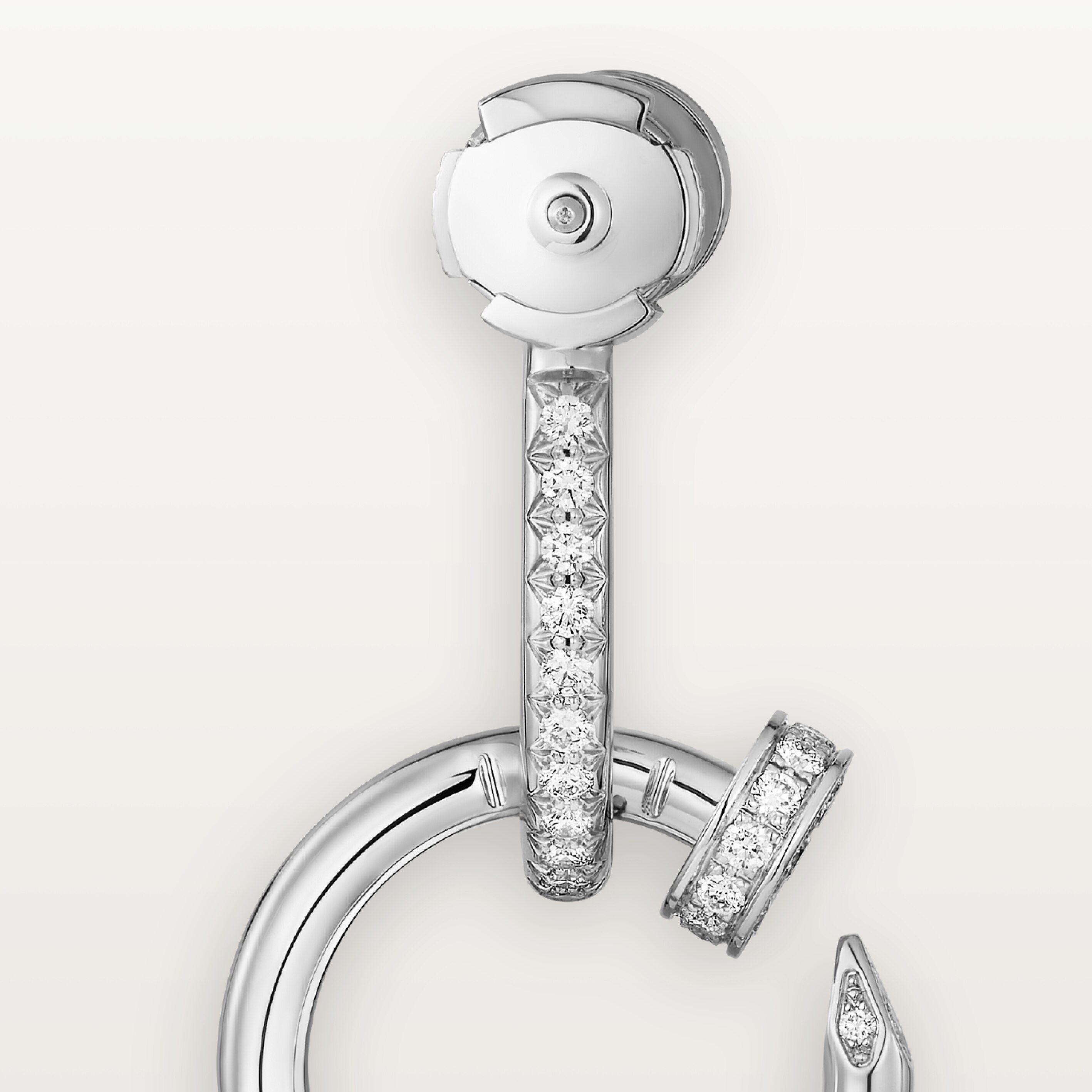 Juste un Clou earrings, double, paved