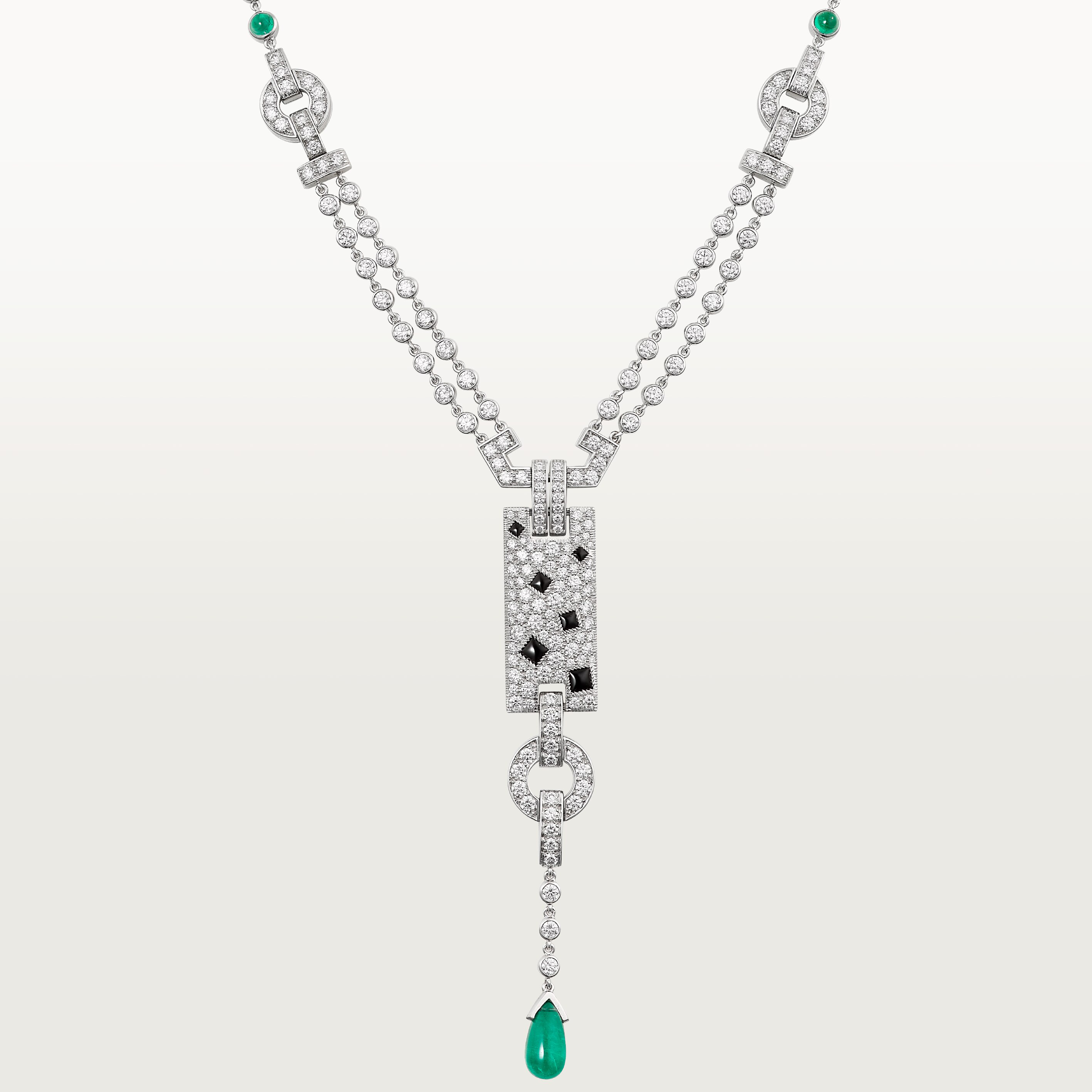 Panth&egrave;re de Cartier necklace, emerald, paved 