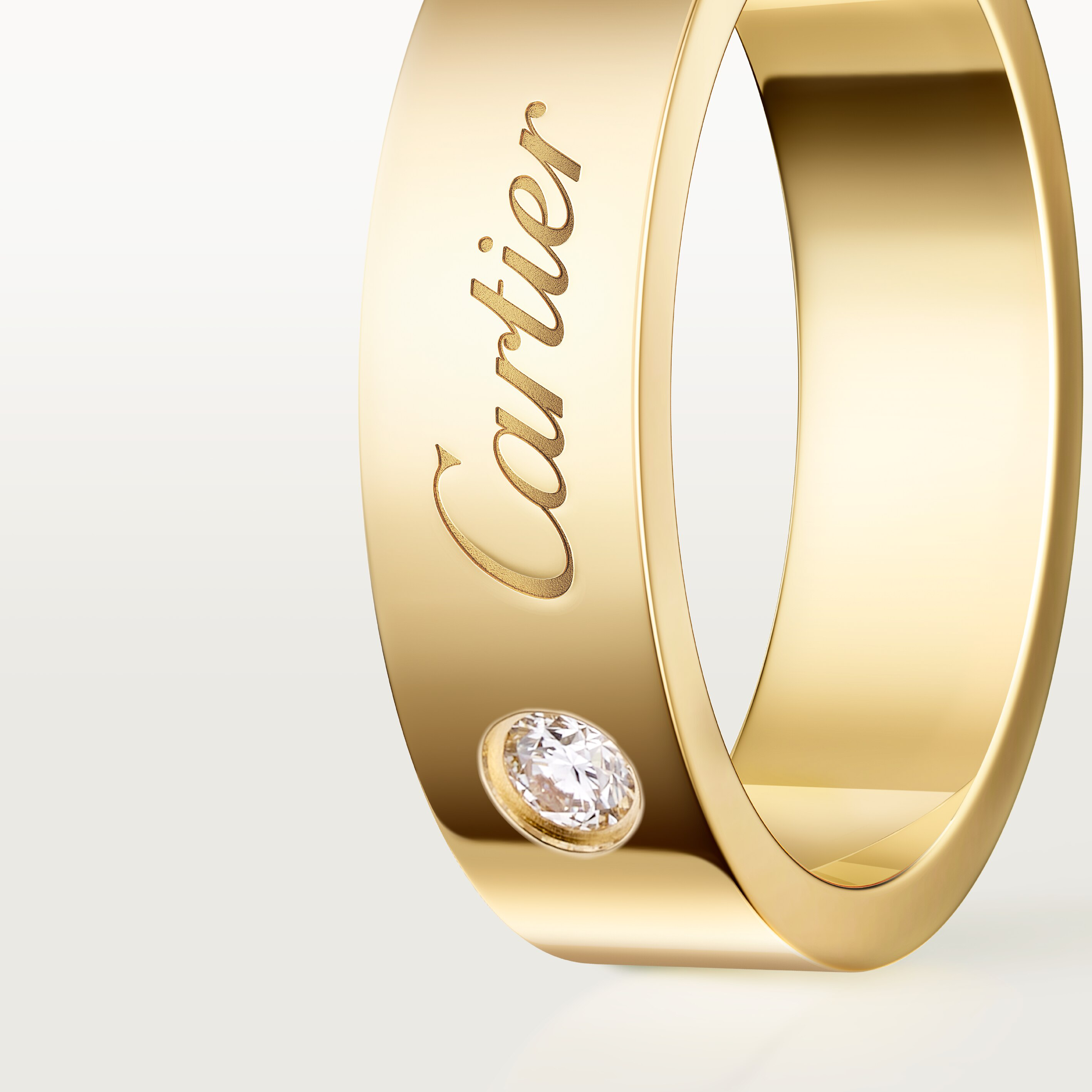 C de Cartier wedding ring, 5 mm width, 1 diamond, image 6