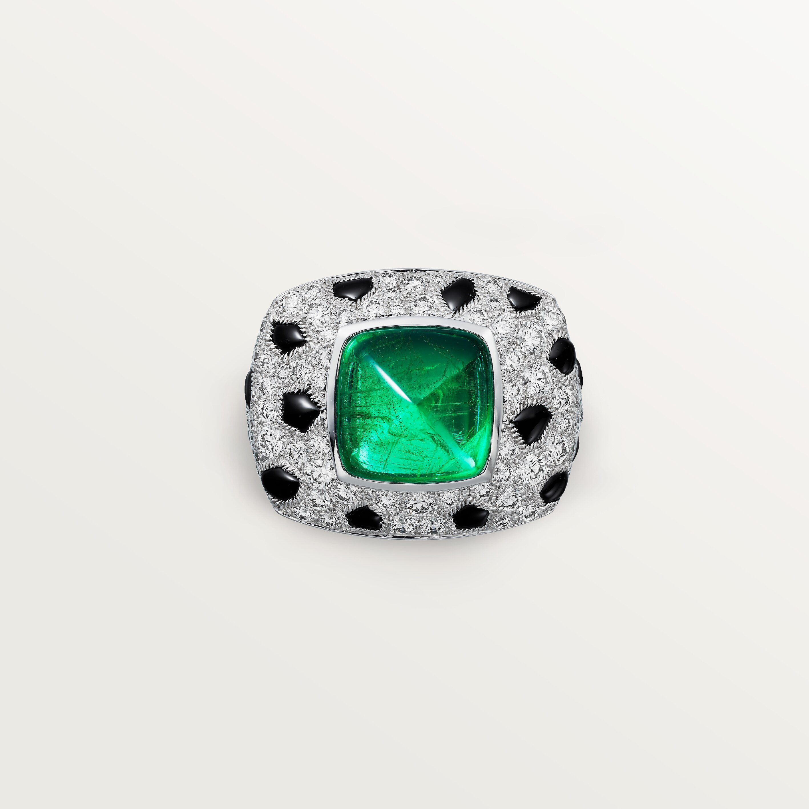 Panth&egrave;re de Cartier ring, sugarloaf-cut emerald, large model, paved , image 5