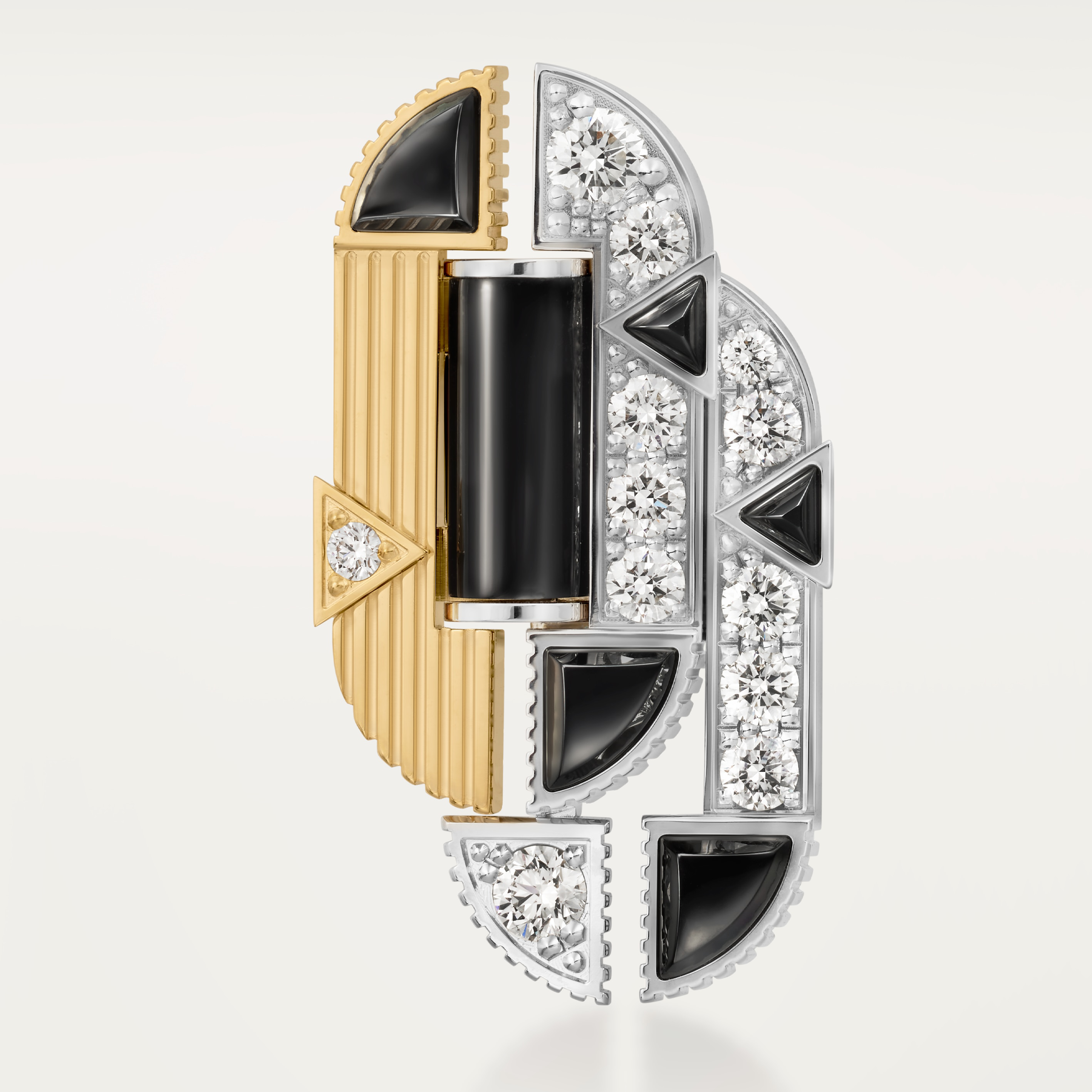 &nbsp;Geometry & Contrastes earrings, onyx, paved, image 7