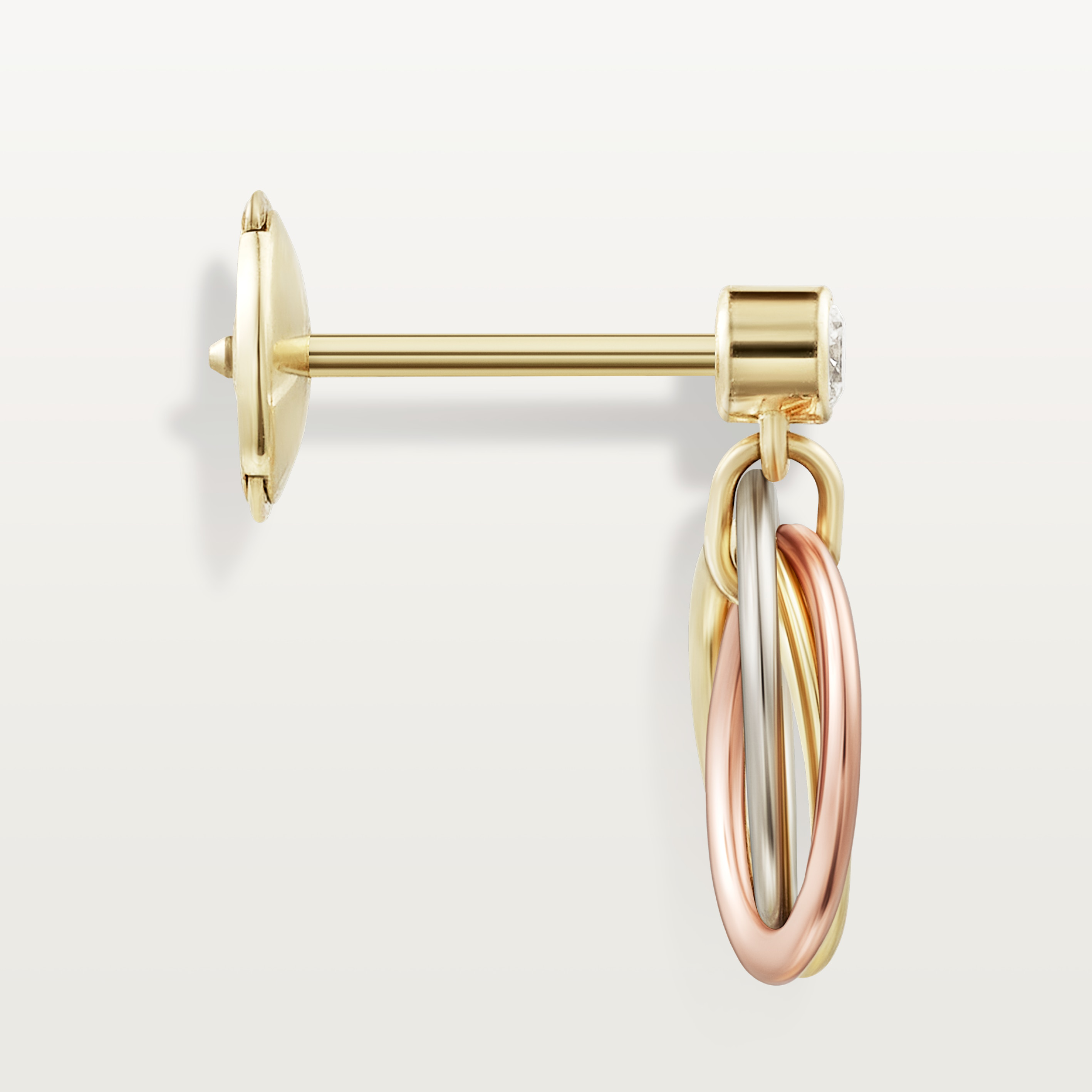 Trinity earrings, brilliant-cut diamonds 