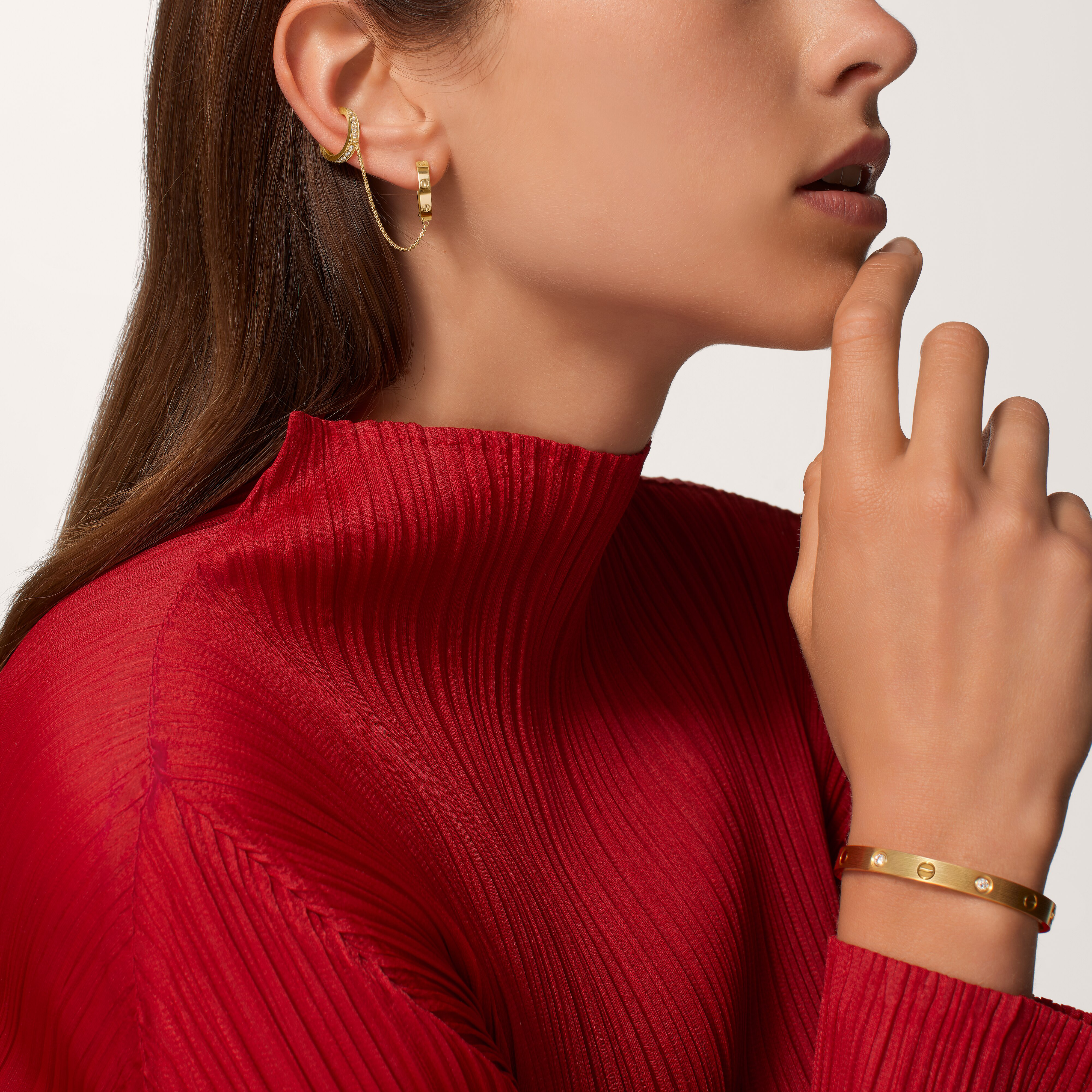 #LOVE# single earrings, multiwear, half-paved