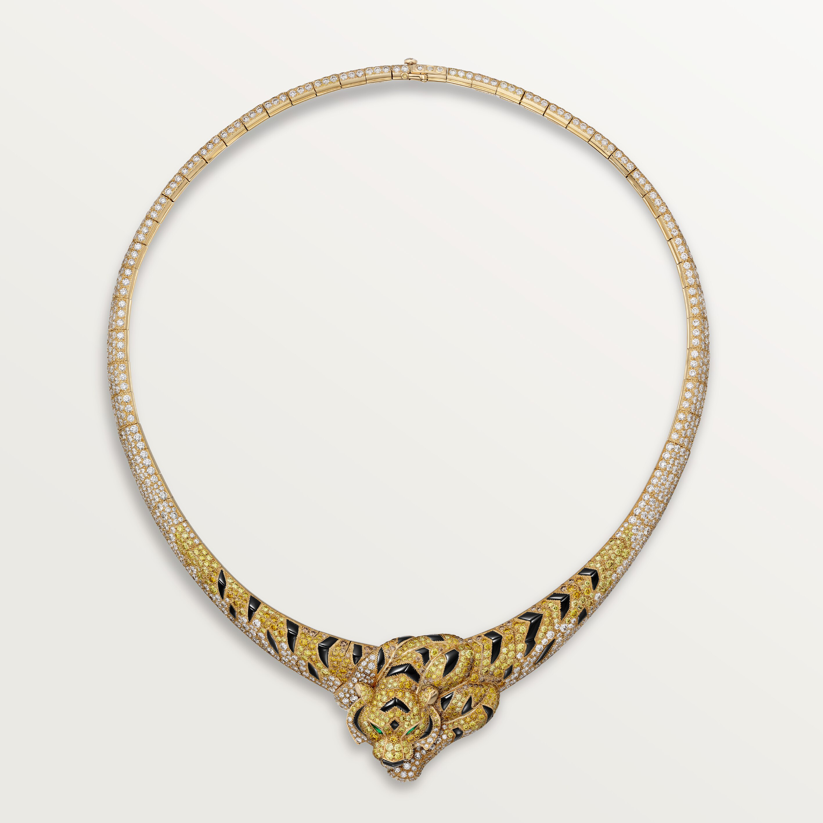 Faune et Flore de Cartier necklace, yellow, orange and brown diamonds, paved 