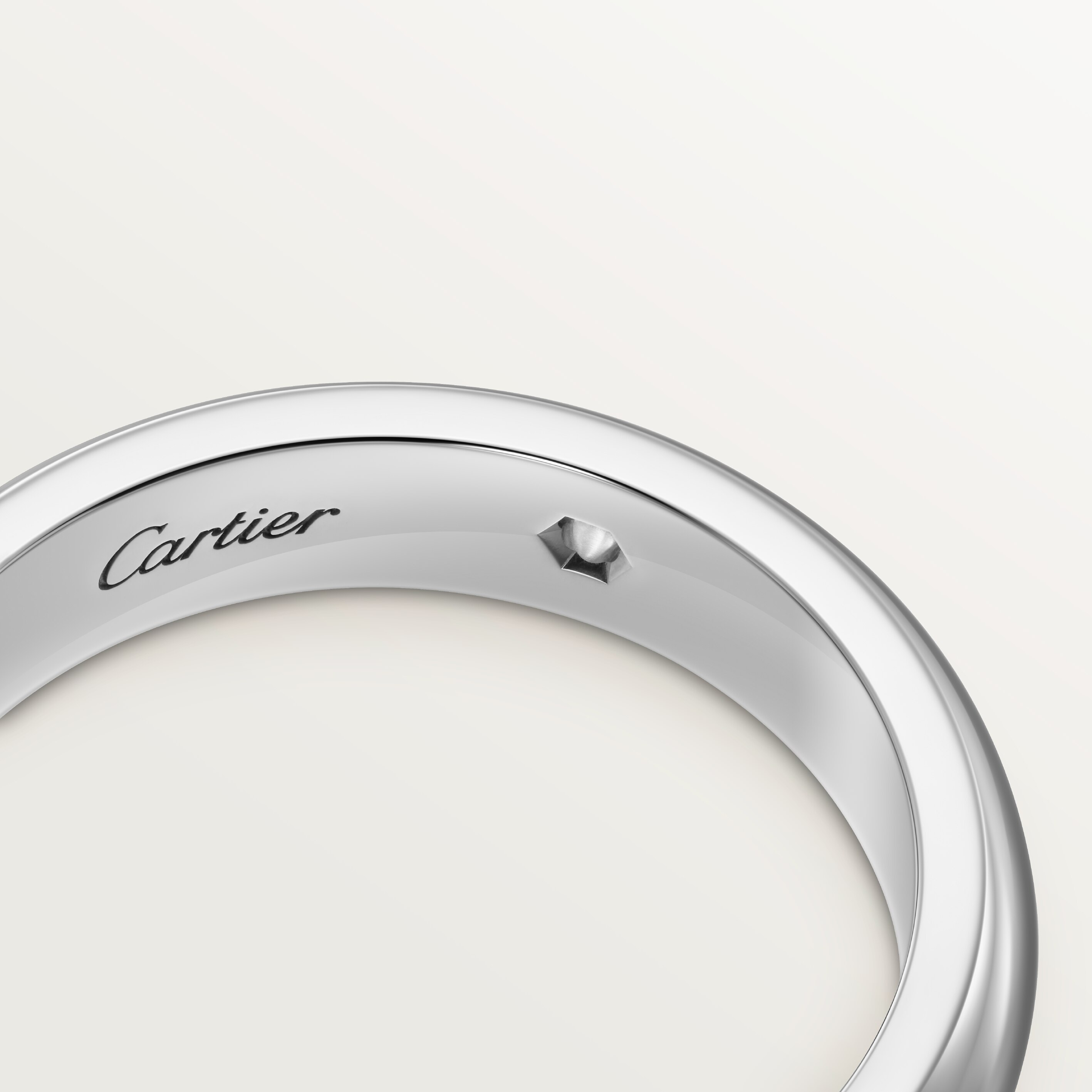 C de Cartier wedding band, 4 mm width, 1 diamond, image 6