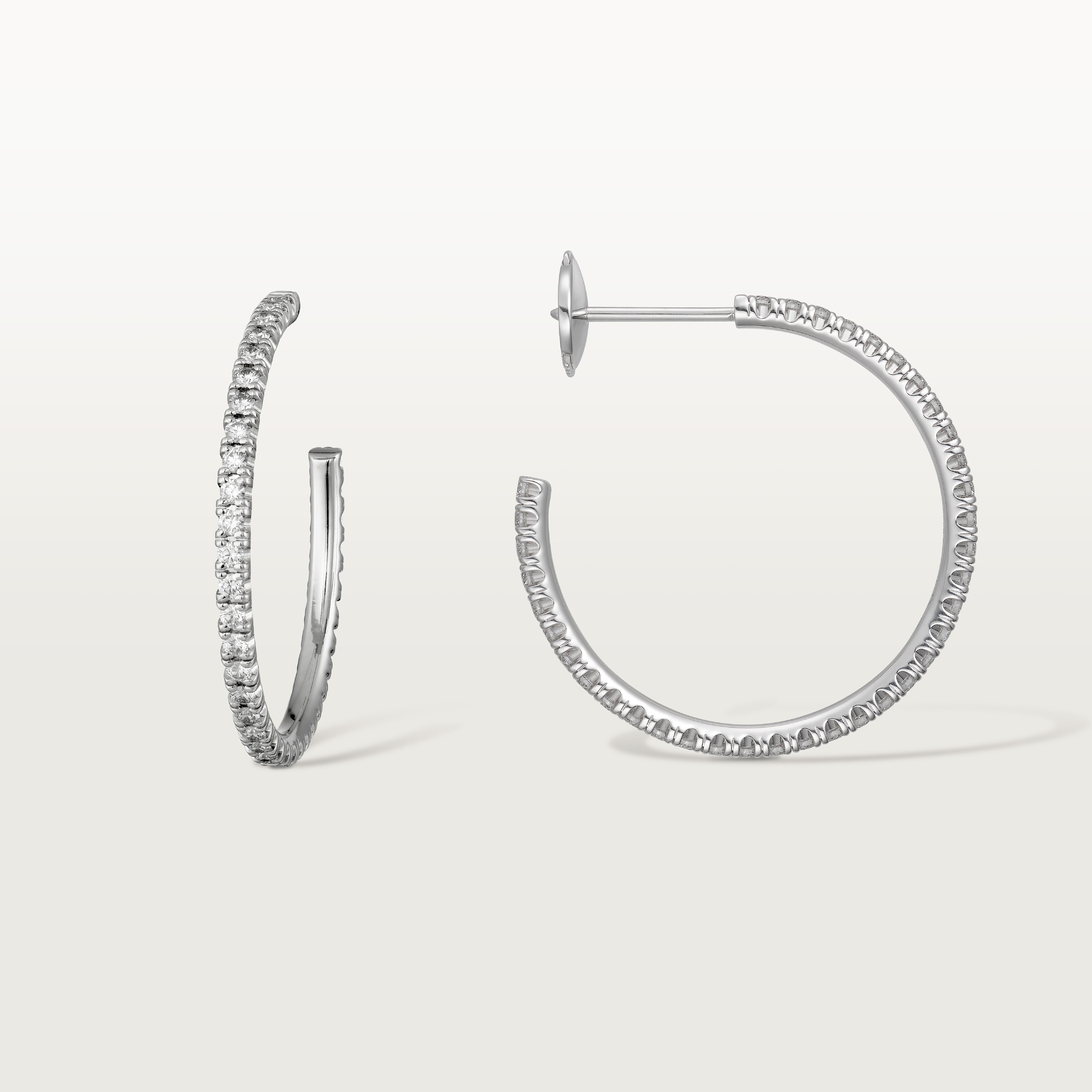 Etincelle de Cartier hoop earrings, medium model, paved