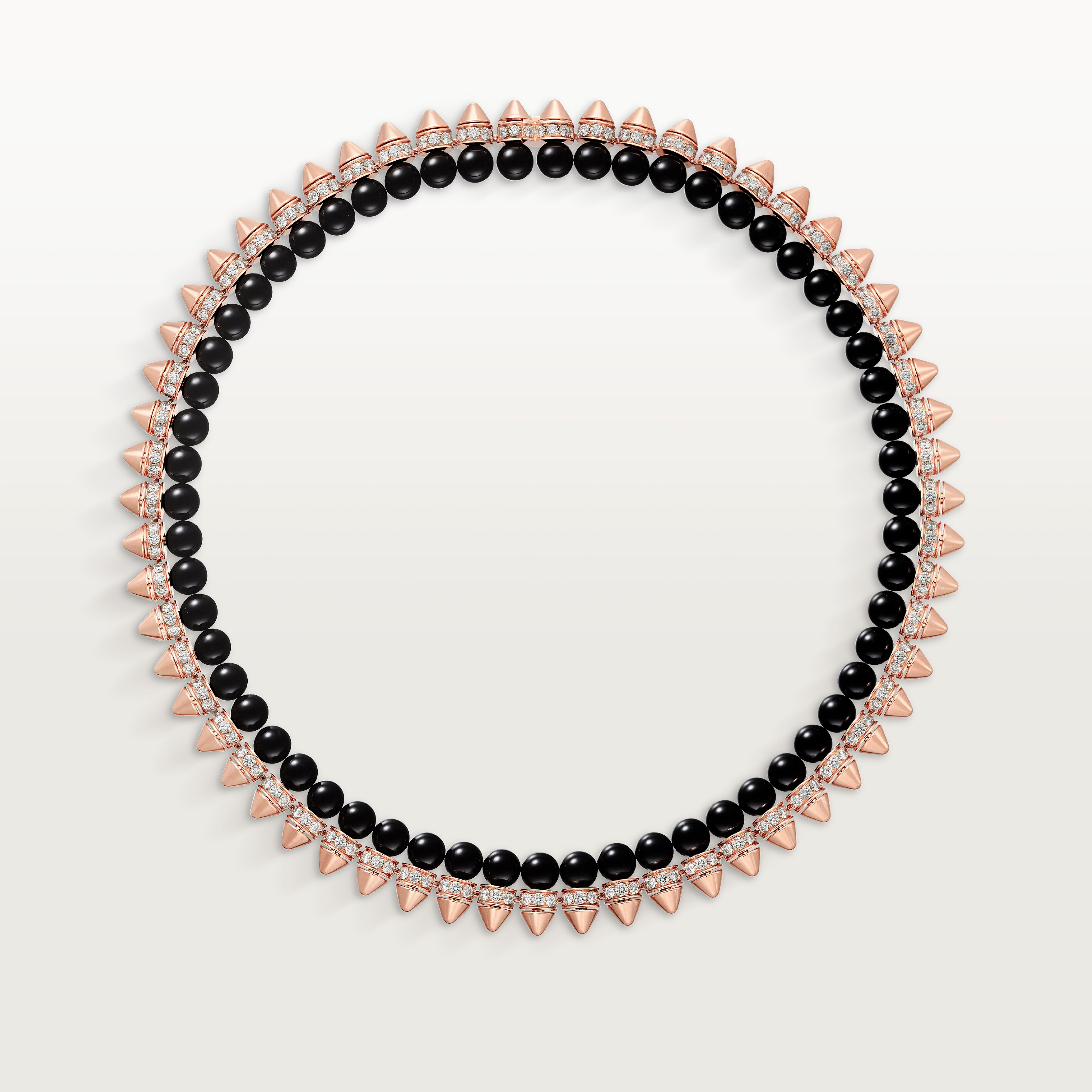 Clash de Cartier necklace, flexible, onyx, extra-large model, diamonds