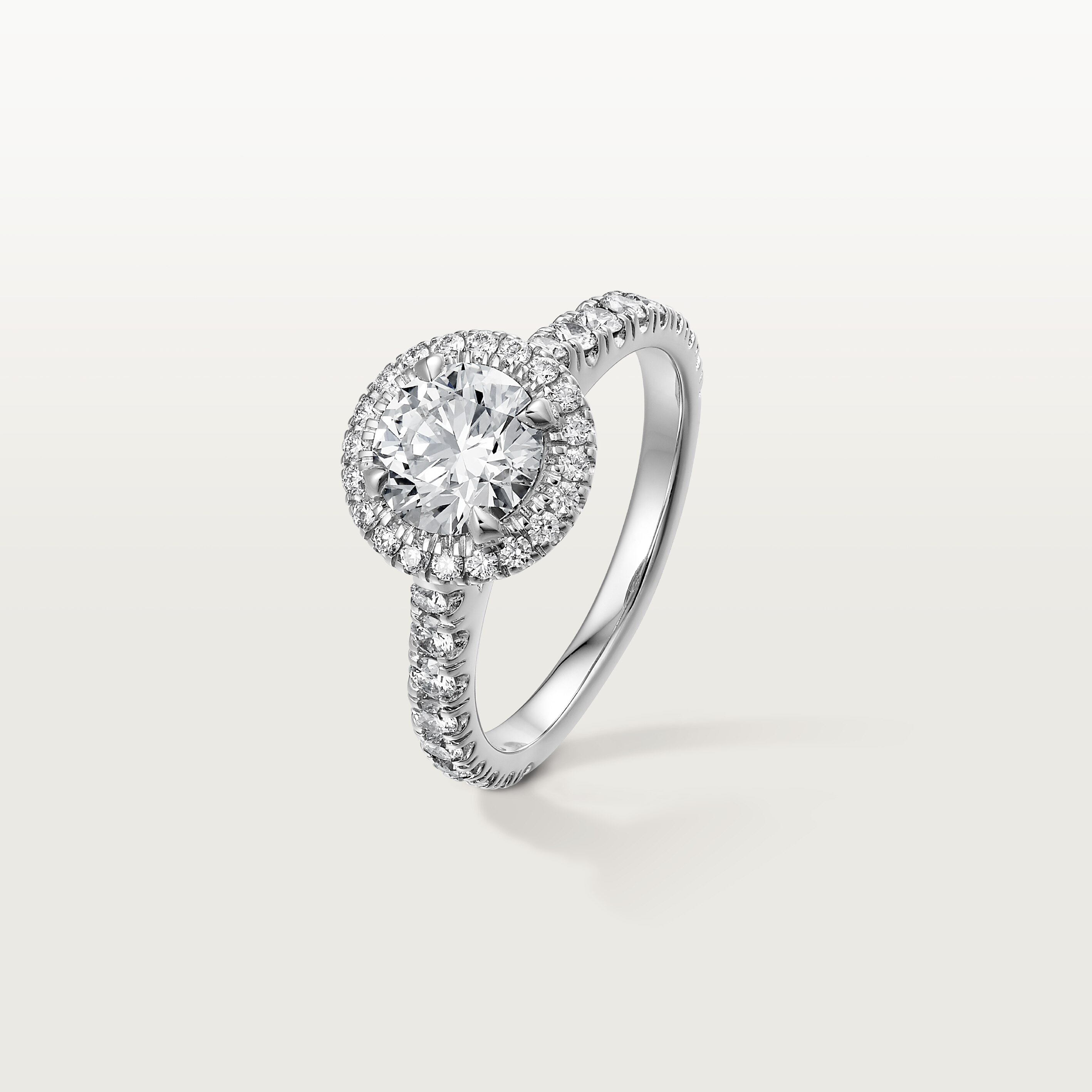 Cartier Destin&eacute;e solitaire, brilliant-cut diamond, paved 