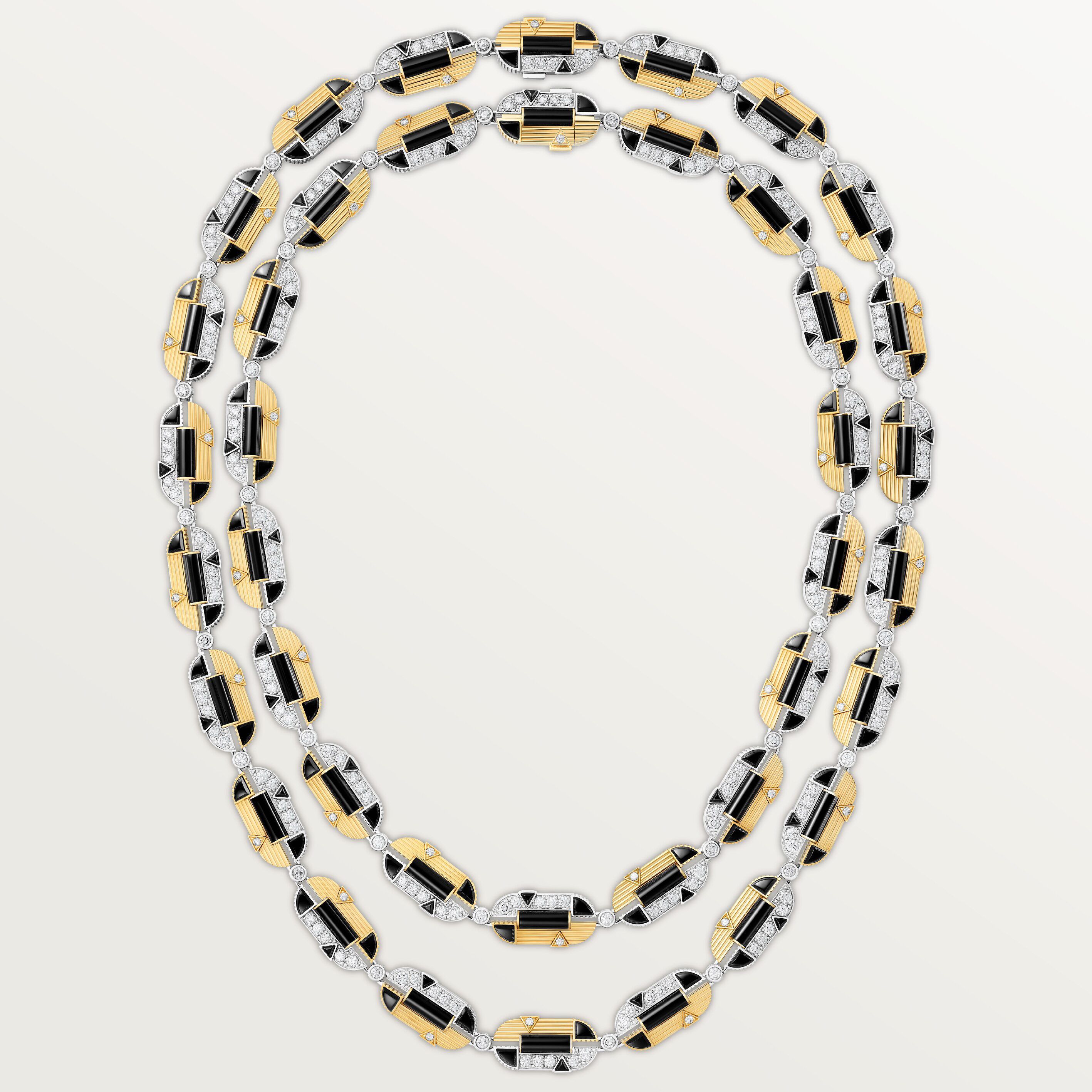 &nbsp;Geometry & Contrastes necklace, onyx, transformable, paved, image 6