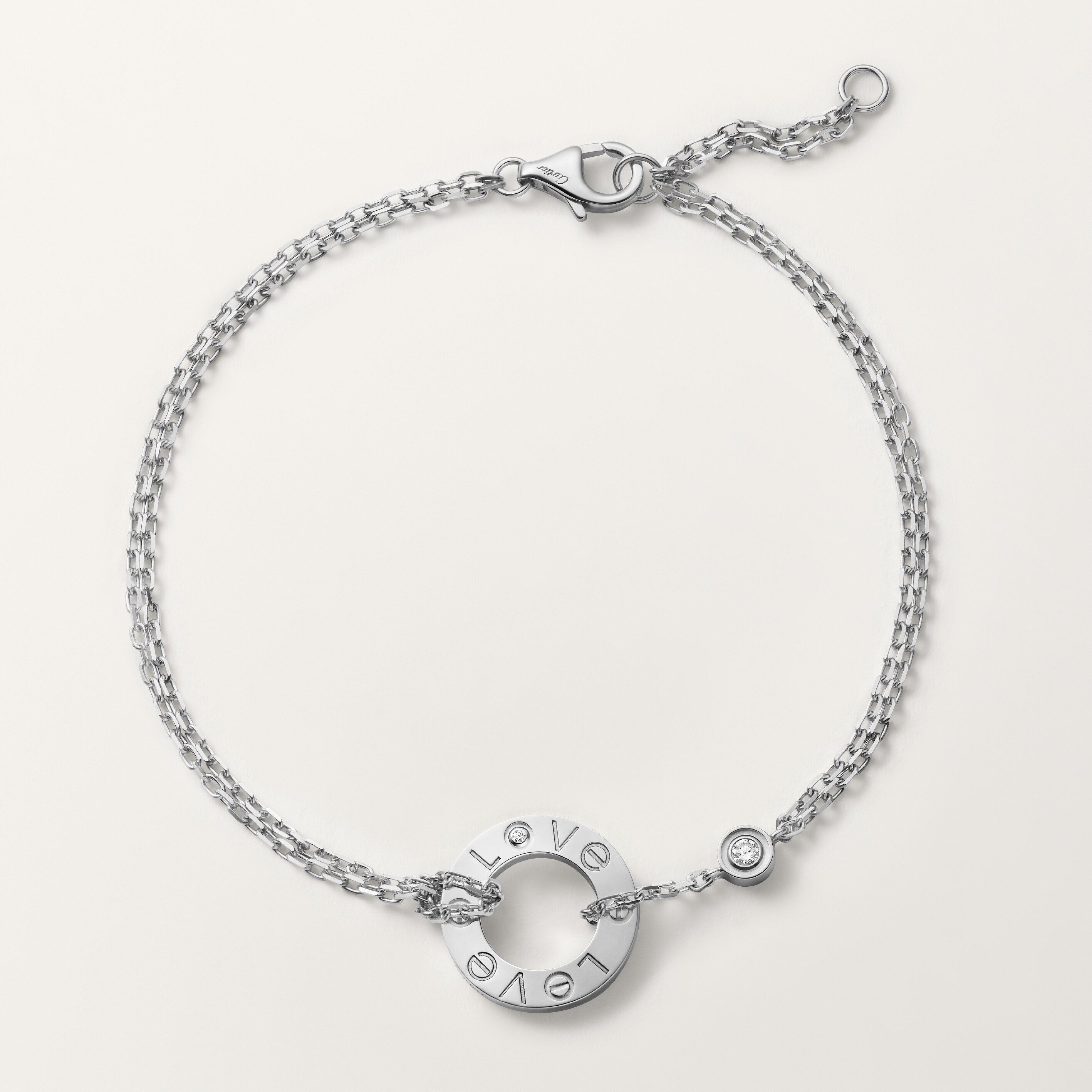 #LOVE# bracelet, on chain, 2 diamonds, image 3