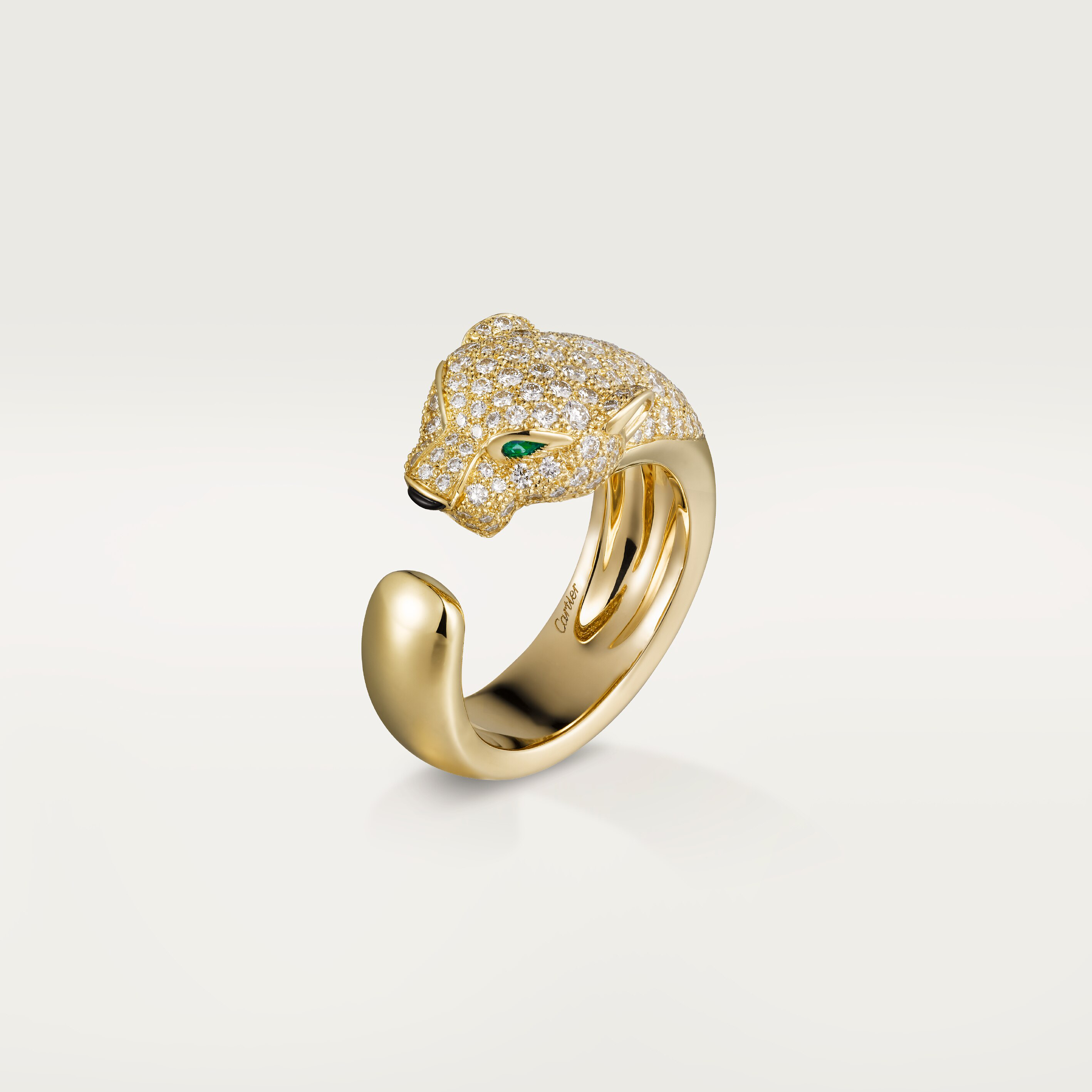 Panth&egrave;re de Cartier ring, medium model, half-paved
