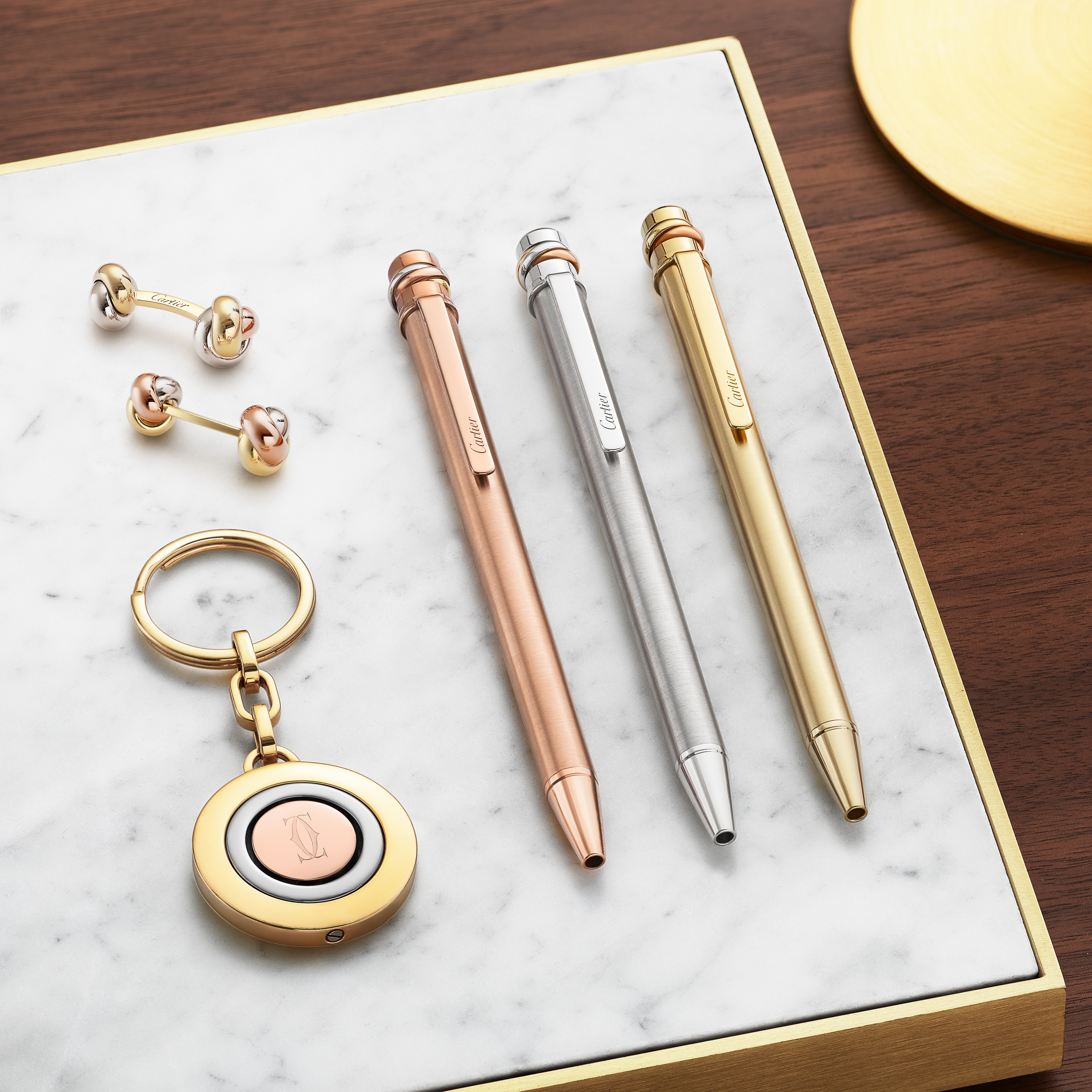 Three ring motif key ring Trinity