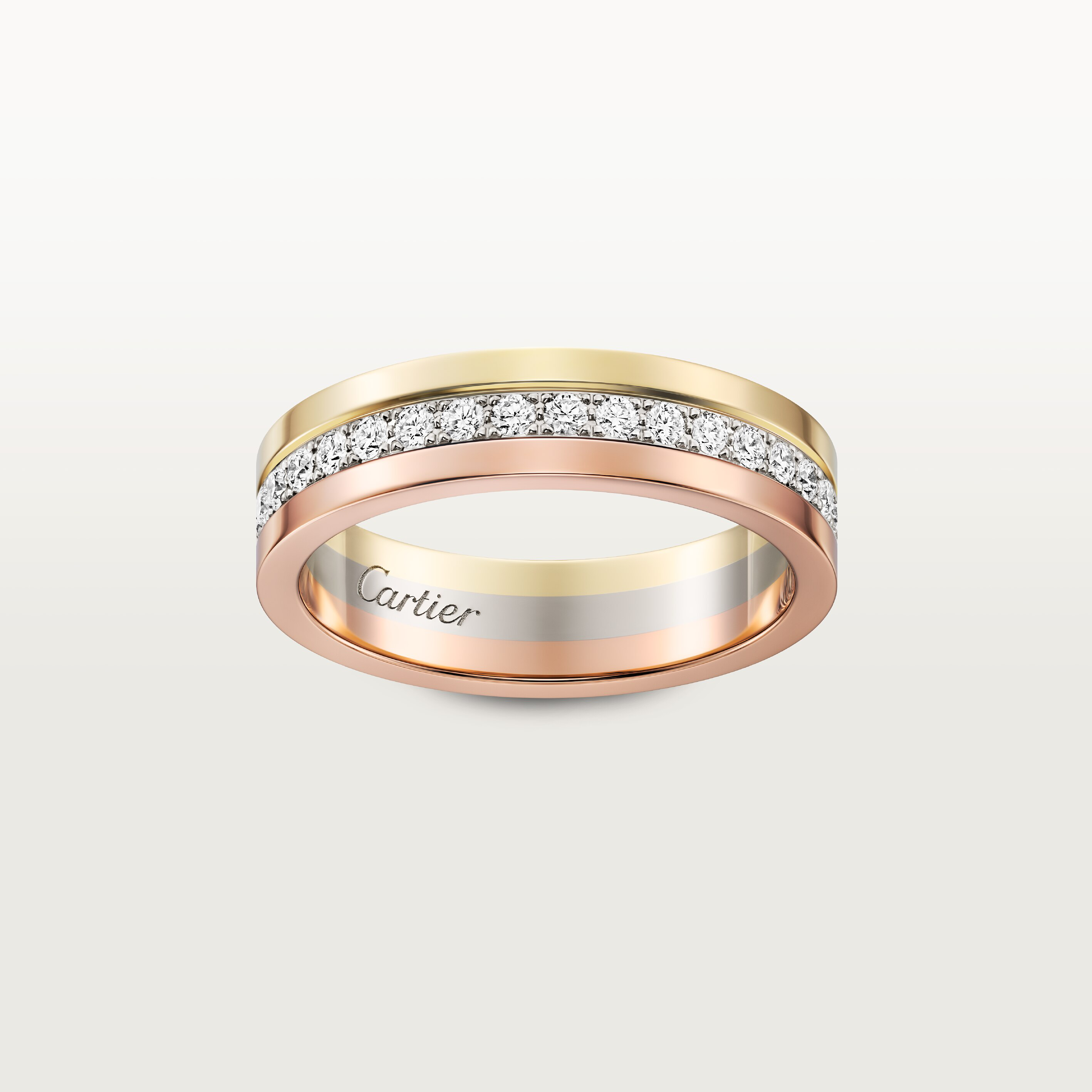 Vendome Louis Cartier wedding band, 4.8 mm width, paved