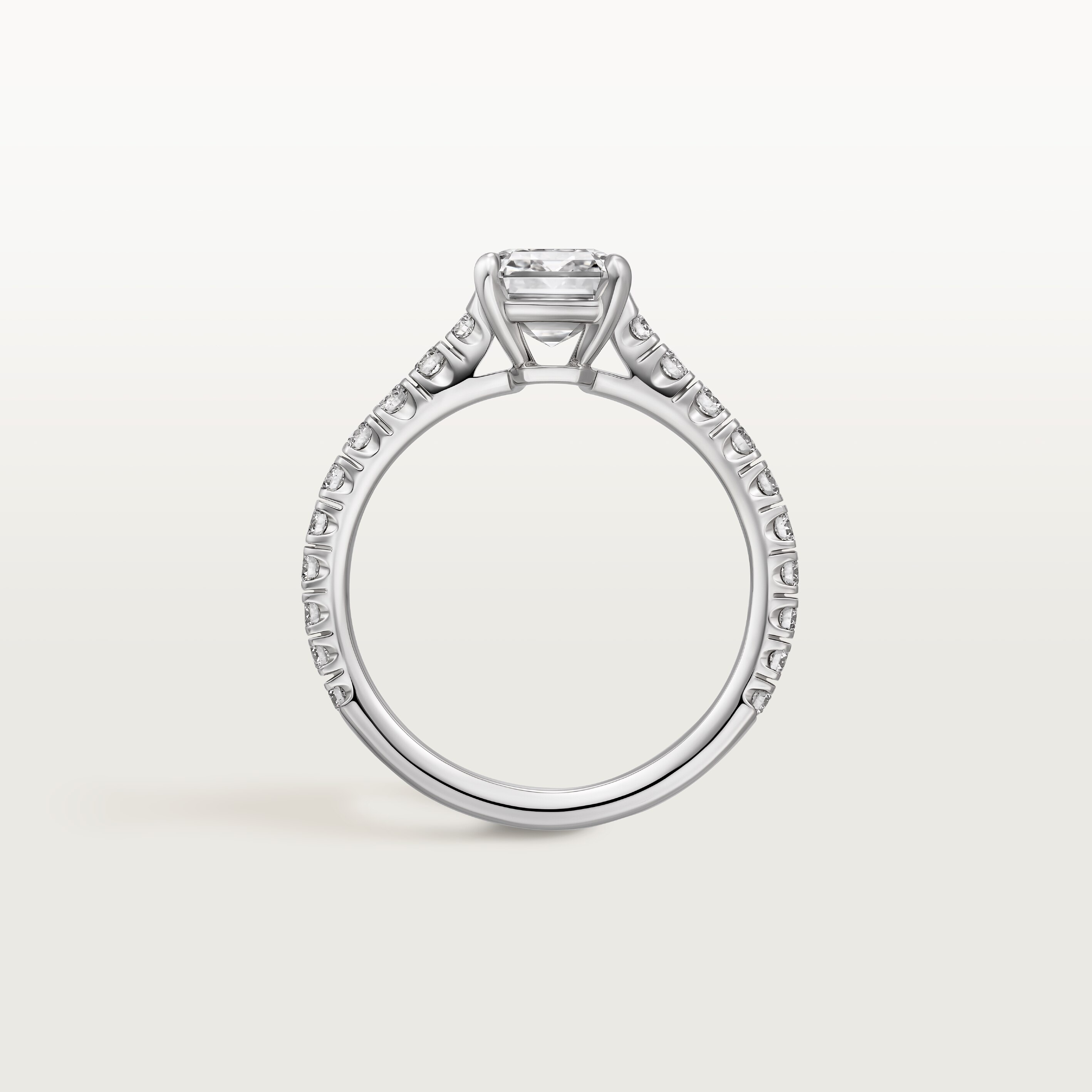 1895 solitaire, emerald-cut diamond, paved , image 6