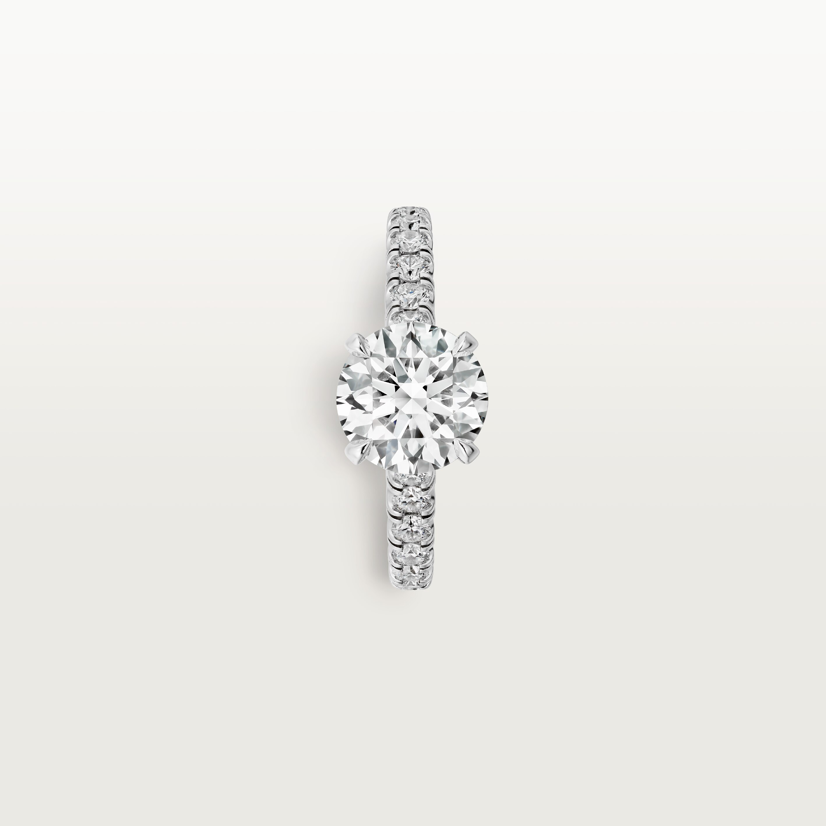 1895 solitaire, brilliant-cut diamond, paved 