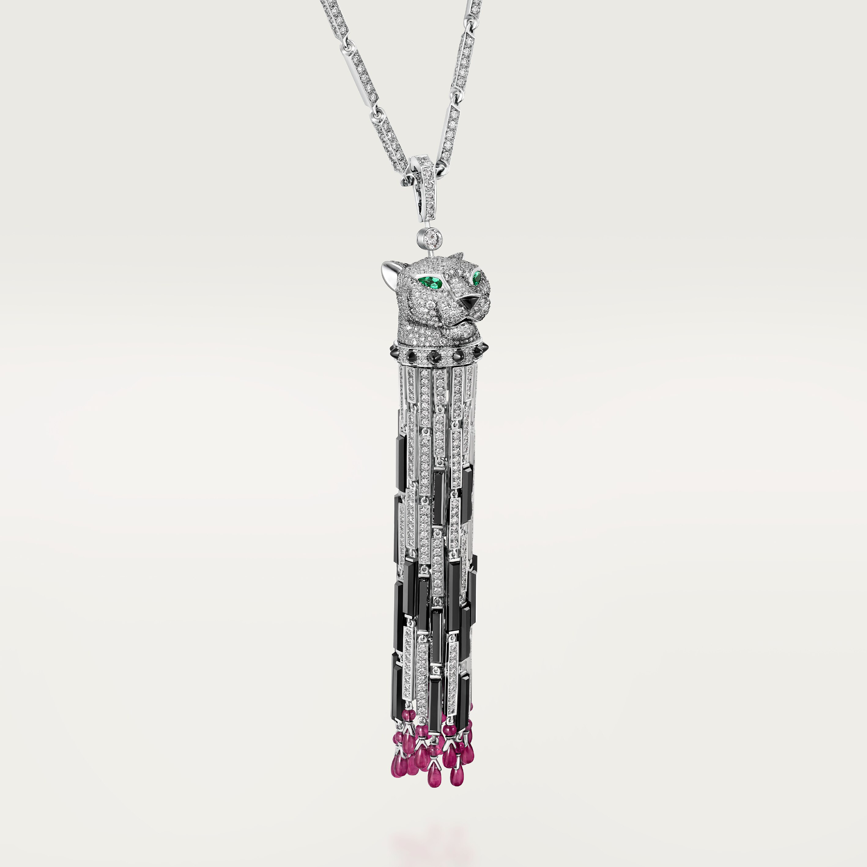 Panth&egrave;re de Cartier long necklace, ruby, multi-wear, large model, paved 
