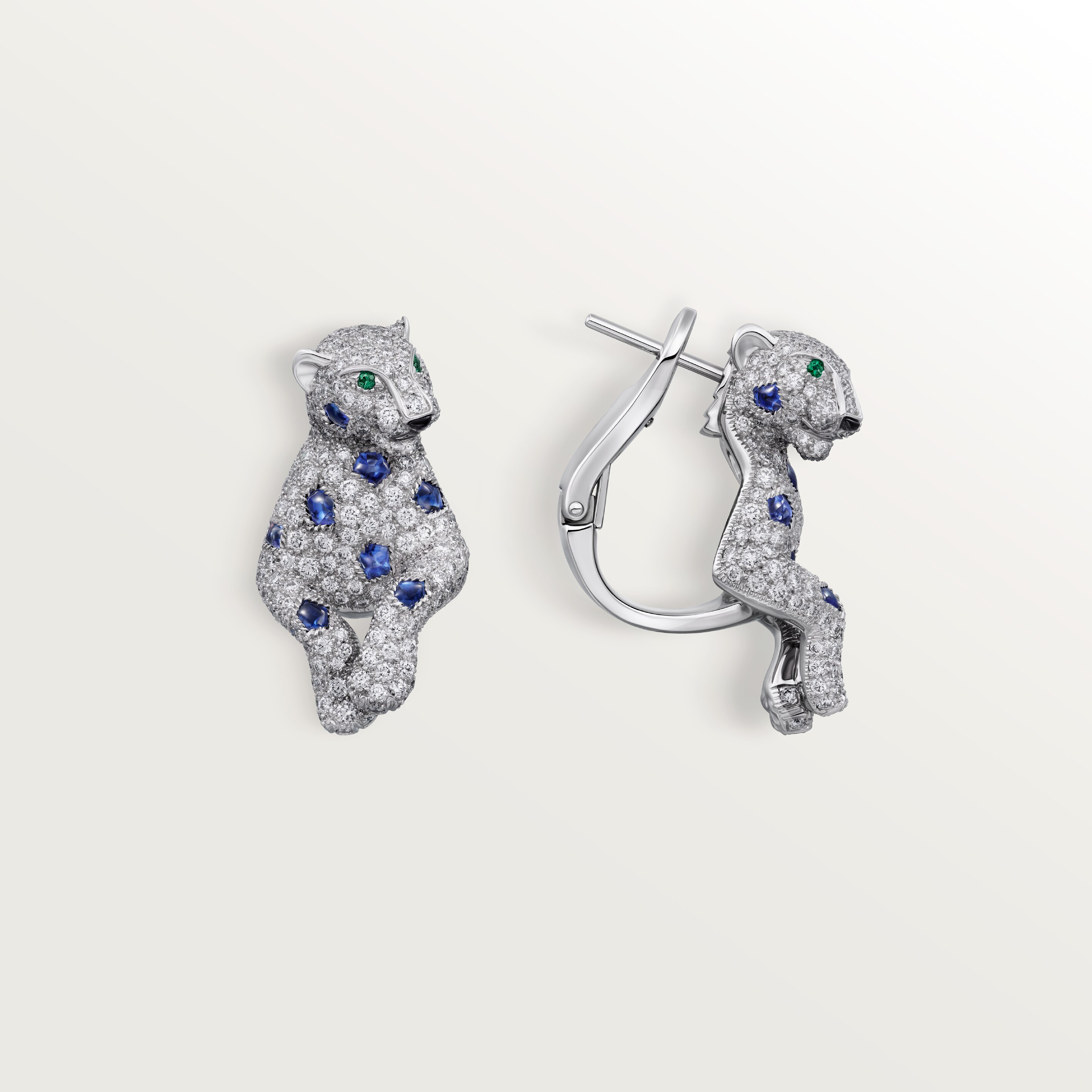 Panth&egrave;re de Cartier earrings, sapphires, paved