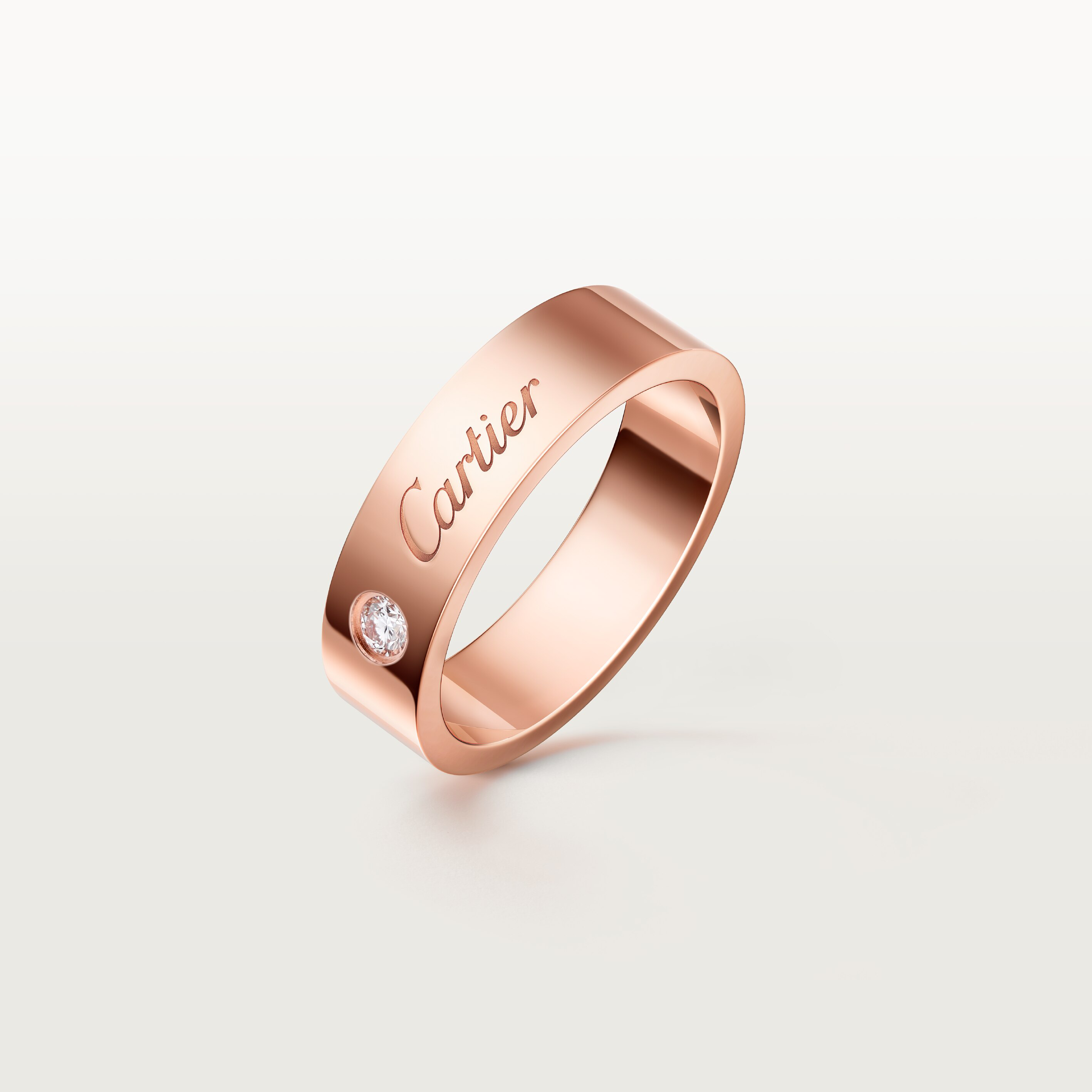 C de Cartier wedding ring, 5 mm width, 1 diamond