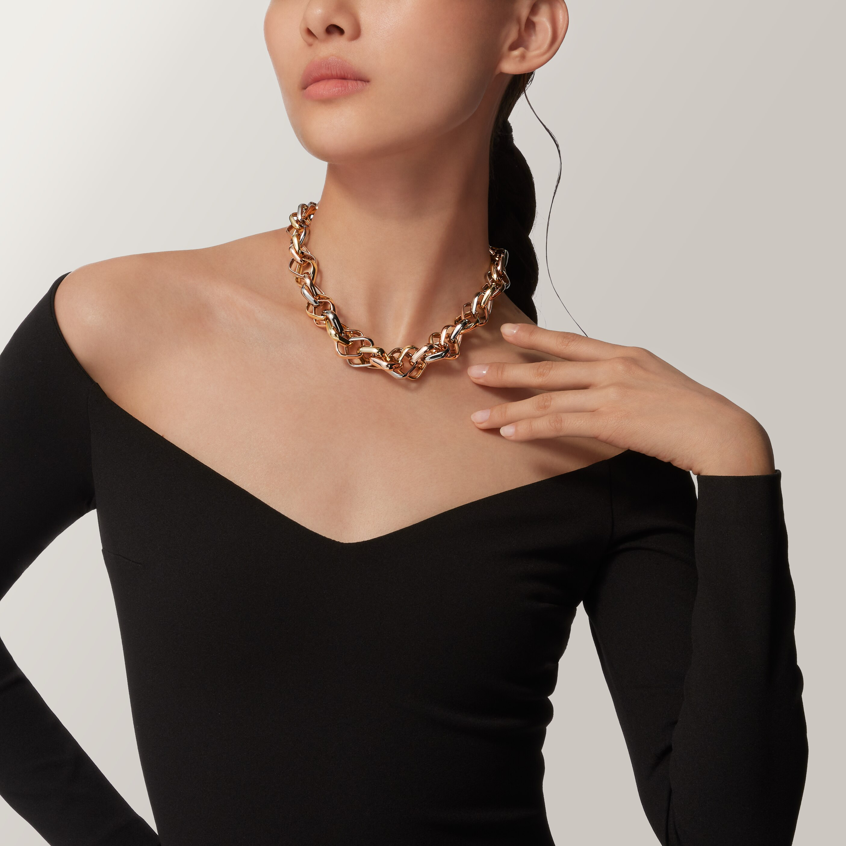 Trinity necklace, cushion-shaped, extra-large model 