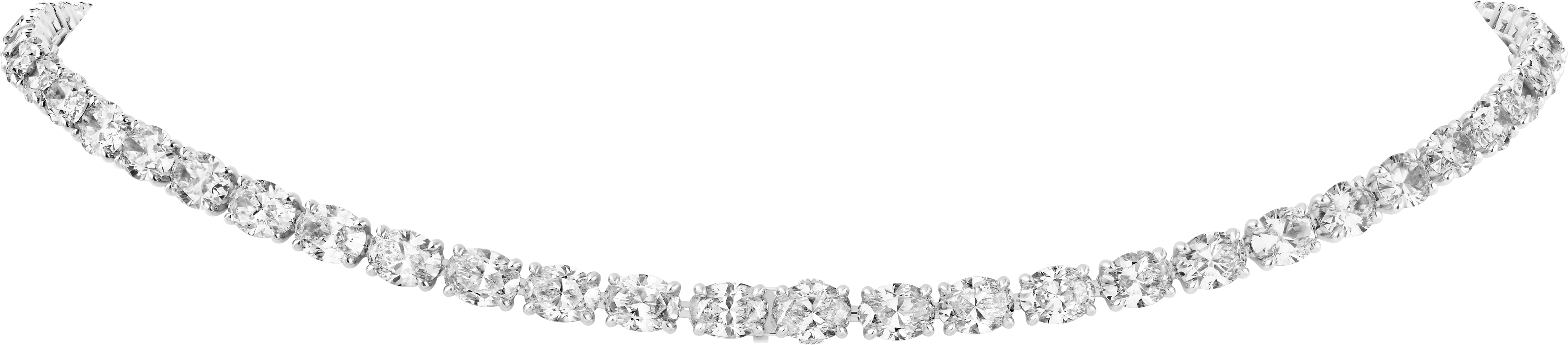 Lignes Essentielles necklace, oval-cut diamonds 