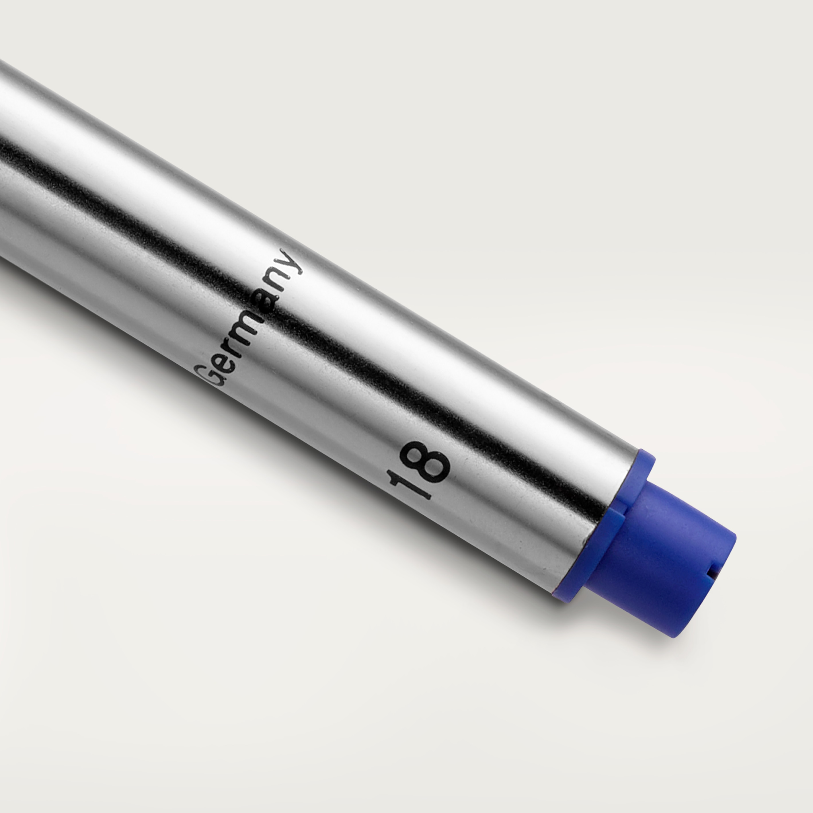 Rollerball pen refill, blue ink
