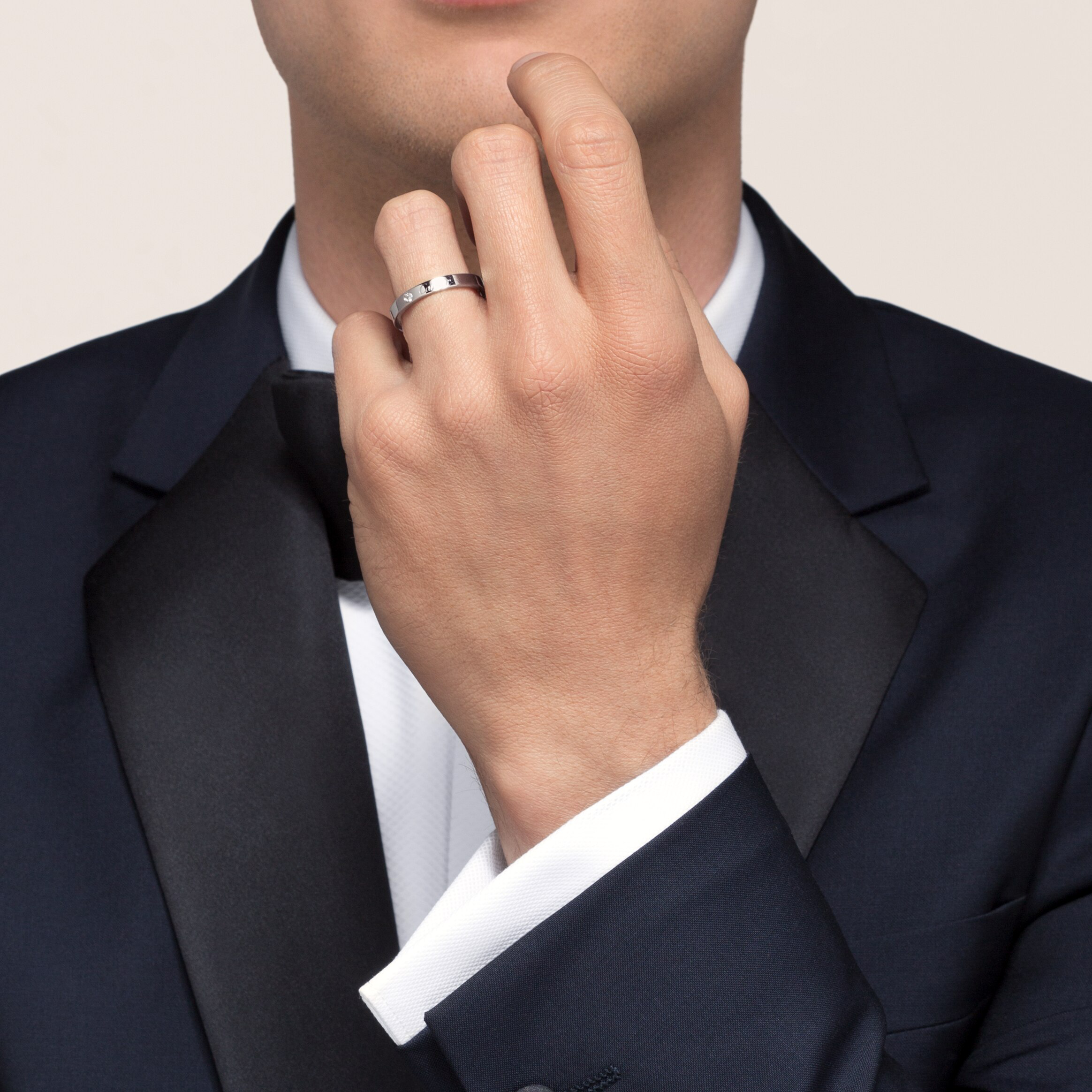 C de Cartier wedding band, 3 mm width, 1 diamond