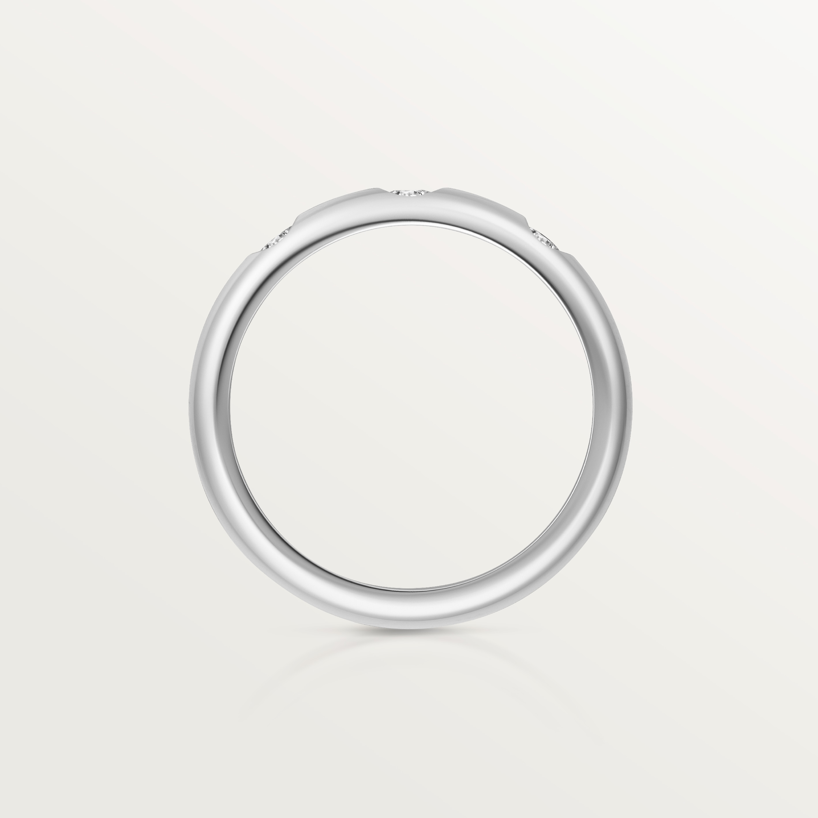 1895 wedding band, 2.6 mm width, 3 diamonds