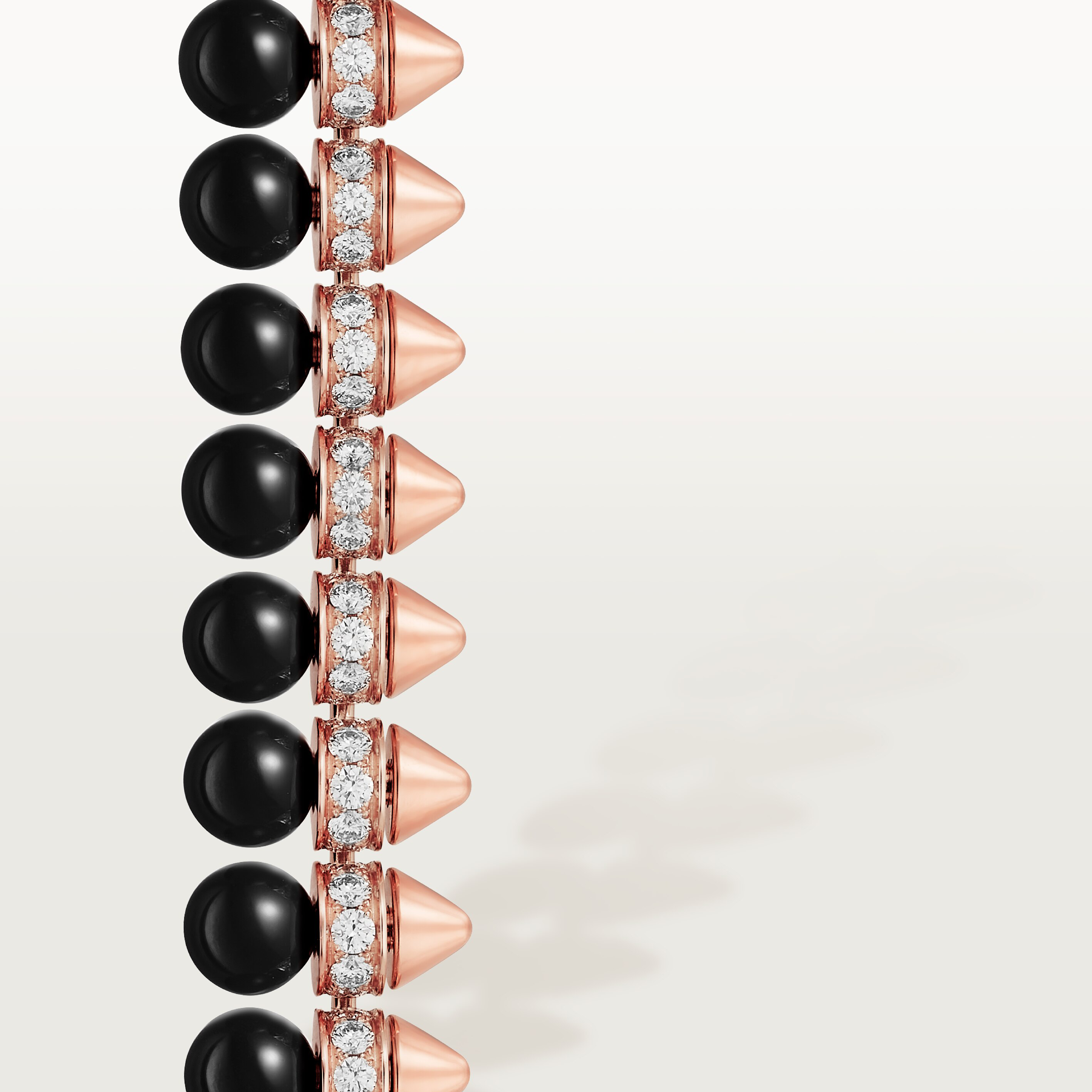 Clash de Cartier bracelet, flexible, onyx, extra-large model, diamonds