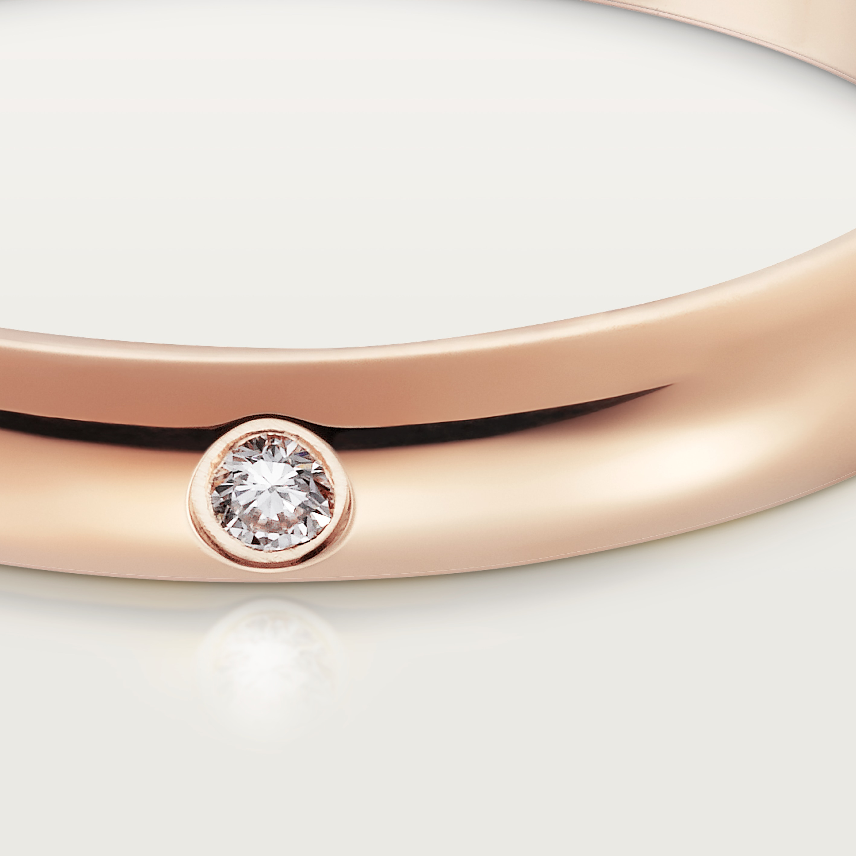 1895 wedding band, 2.6 mm width, 1 diamond